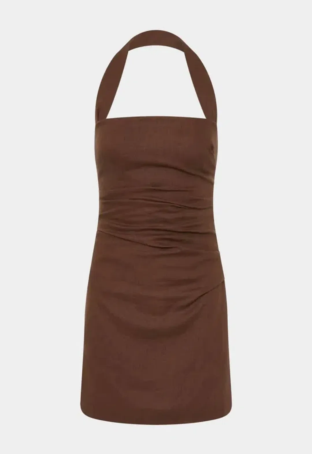 Sir The Label Noemi Halter Mini Dress Chocolate Brown Size 2 / AU 10 for rent on The Volte - main image