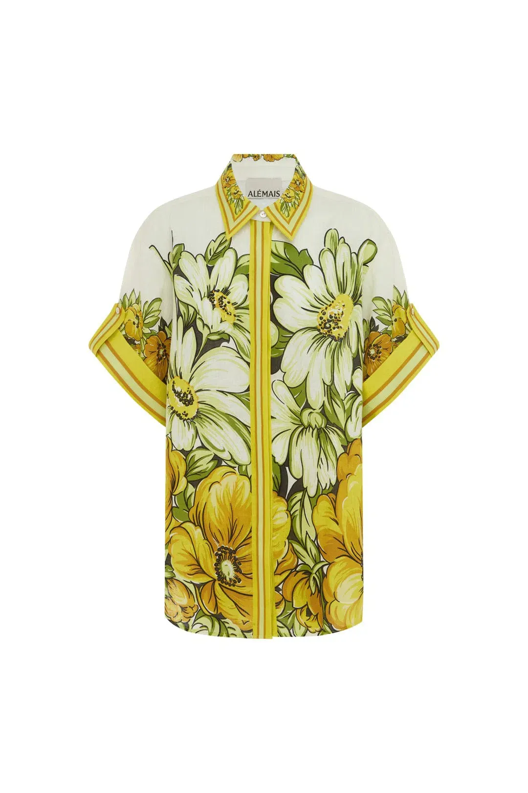 Alemais Gisela Linen Shirt Floral Size 14  for rent on The Volte - main image