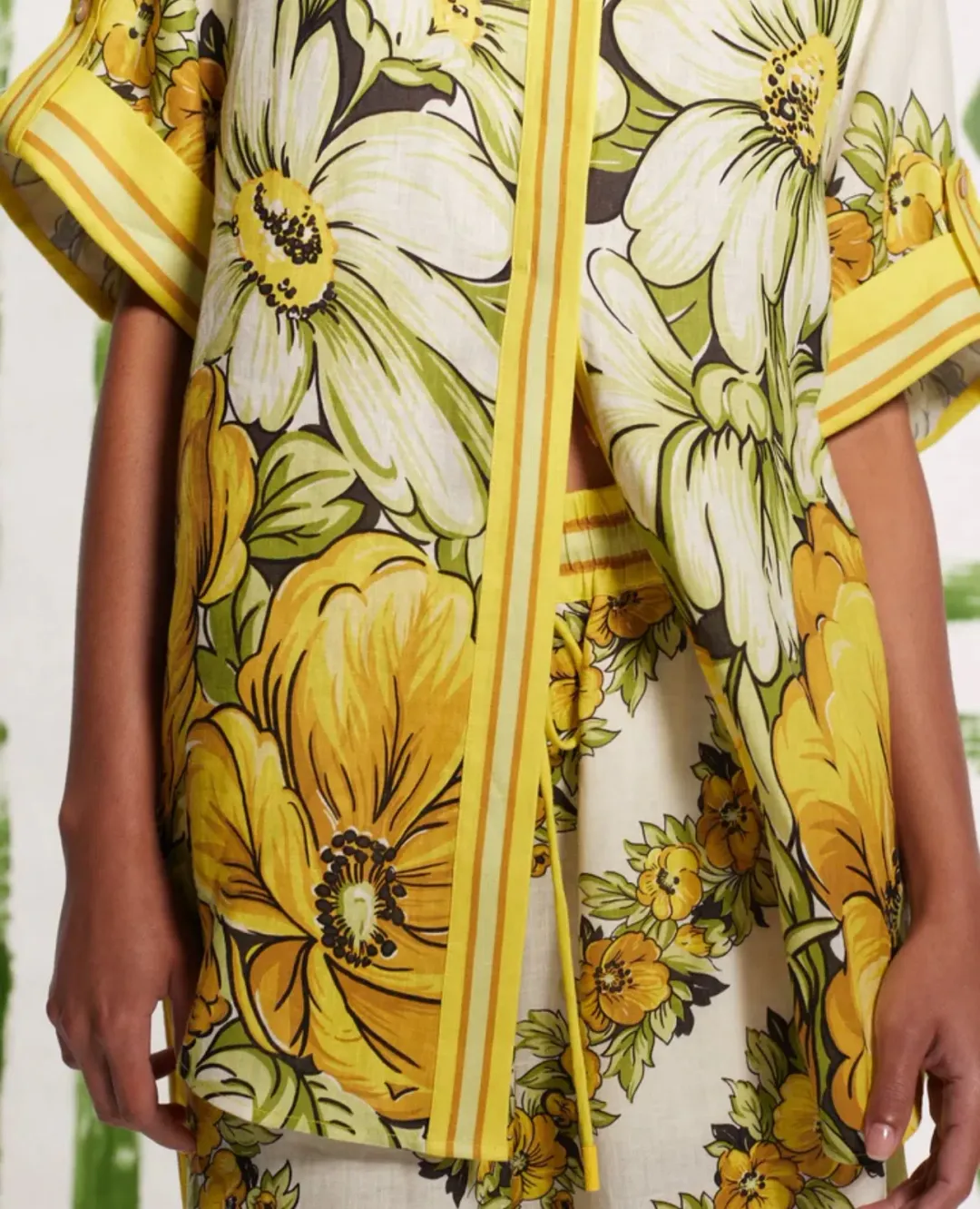 Alemais Gisela Linen Shirt Floral Size 14  for rent on The Volte - main image