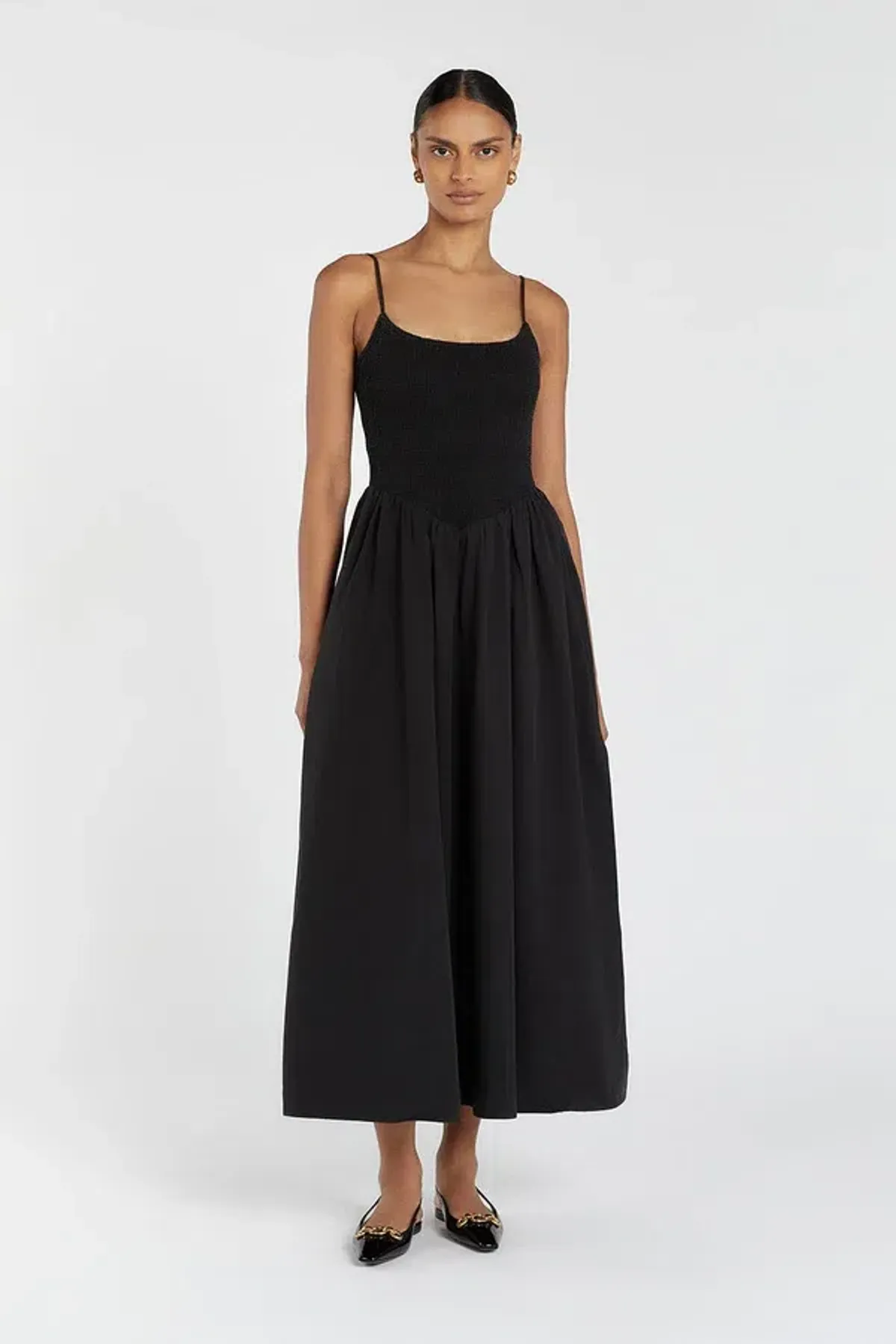 DISSH Milano Cotton Midi Dress Black Size 8 - Image 1