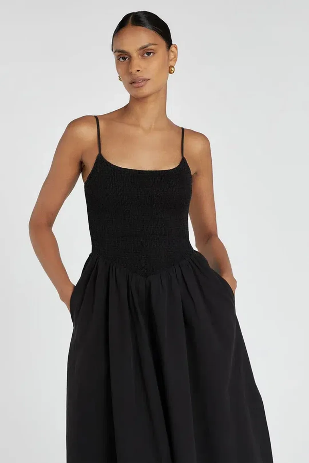 DISSH Milano Cotton Midi Dress Black Size 8 for rent on The Volte - main image