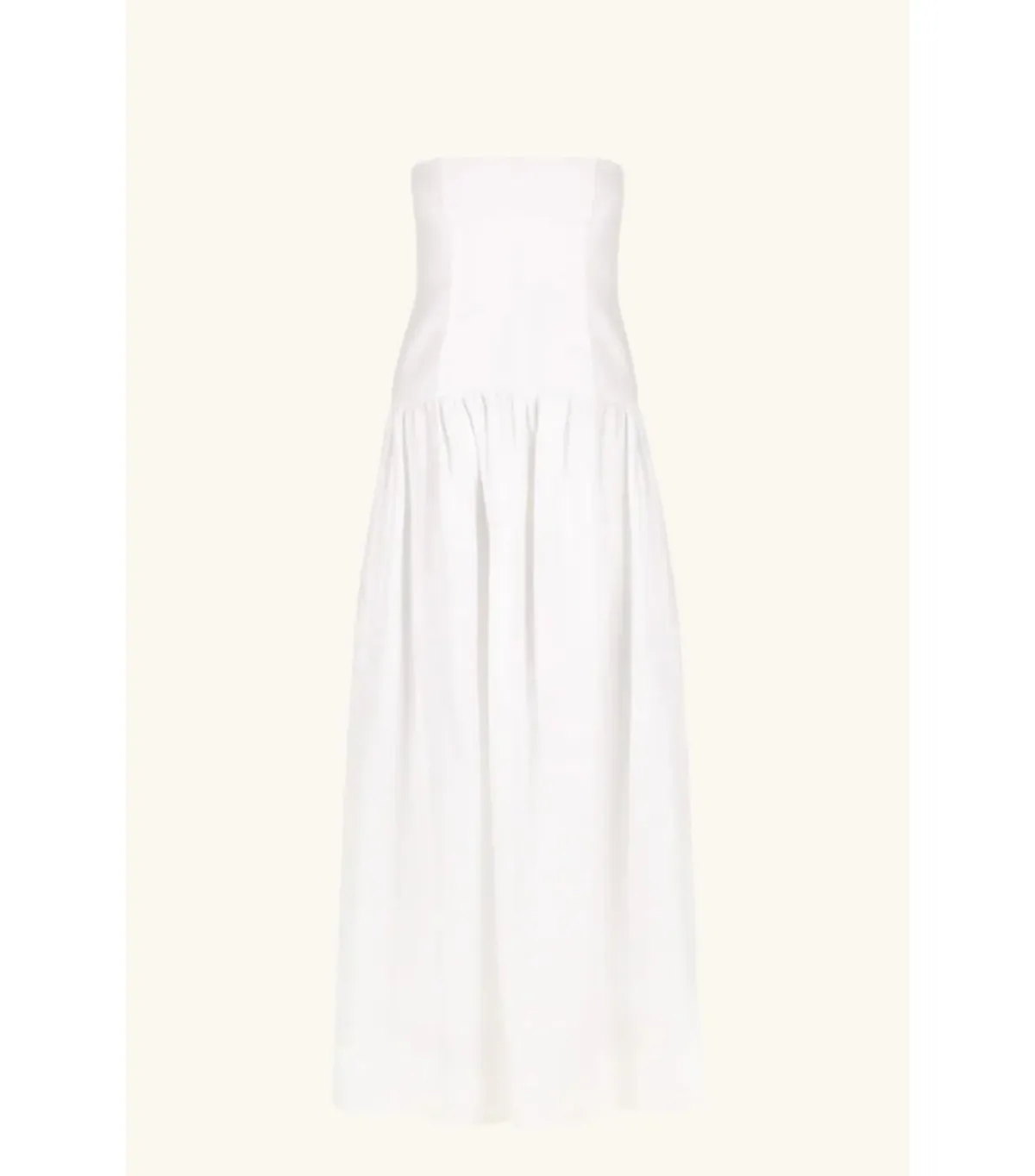Shona Joy Blanc Linen Strapless Panelled Maxi Dress White Size AU 10 - Image 6