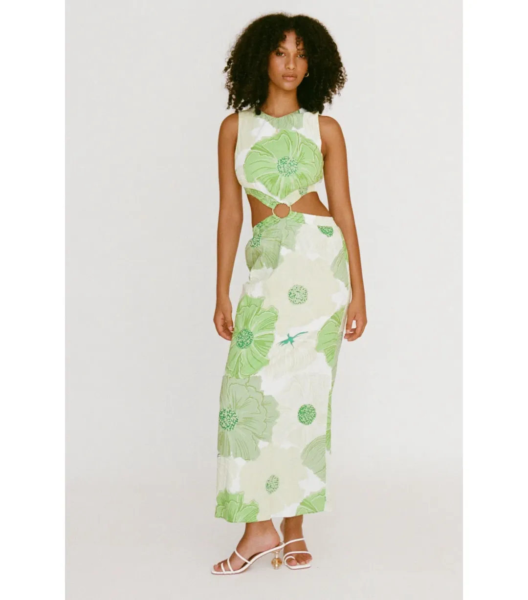 Sabo Skirt Melita Cutout Maxi Dress Green Size AU 8 for rent on The Volte - main image