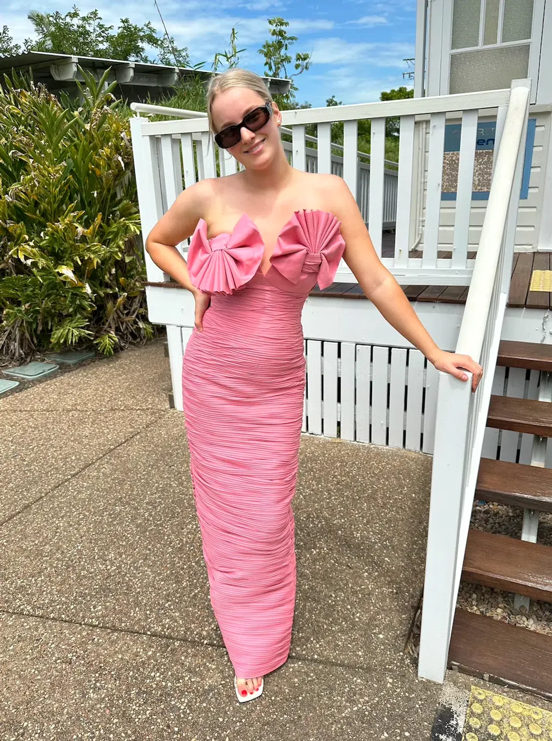 Rachel Gilbert Jensen Gown Pink Size 1 / AU 8  for rent on The Volte - main image