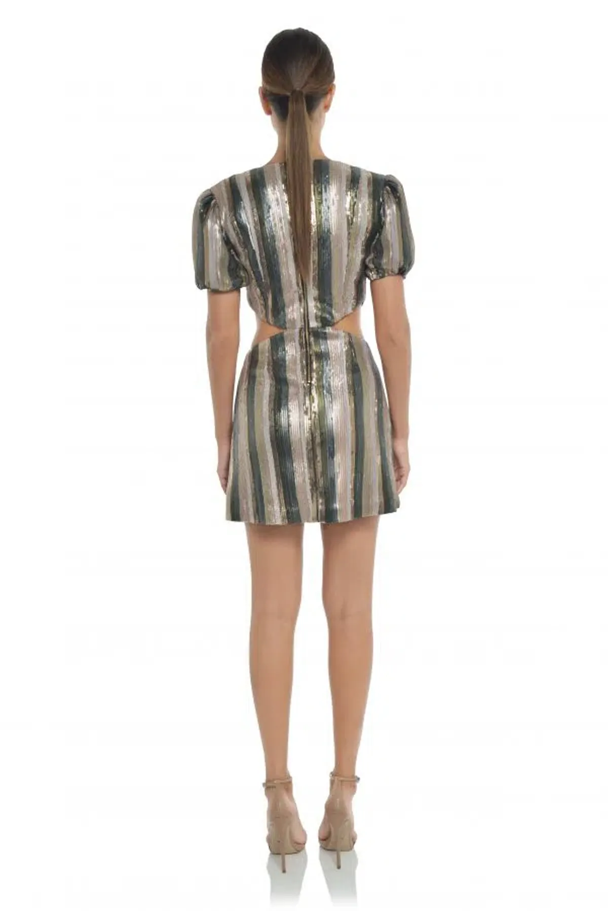 MISHA Lorlea Mini Dress Print Sequin Size 8 - Image 2