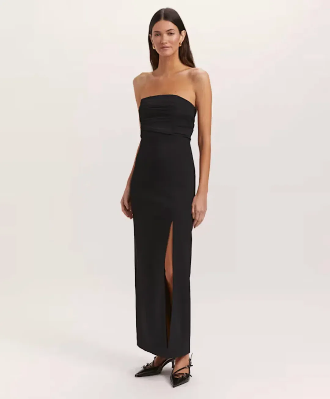 SABA Dharma Strapless Midi Dress BLACK SIZE 6 for rent on The Volte - main image