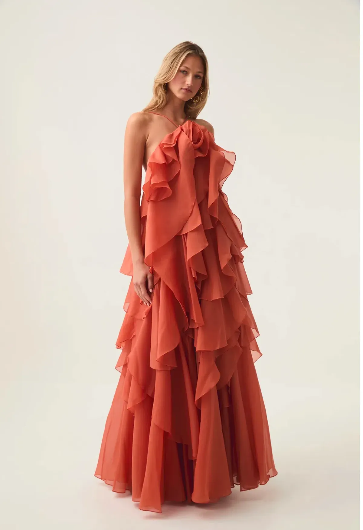 Pandorea Layered Maxi Dress - Coral Clay Aje size 12 - Image 1