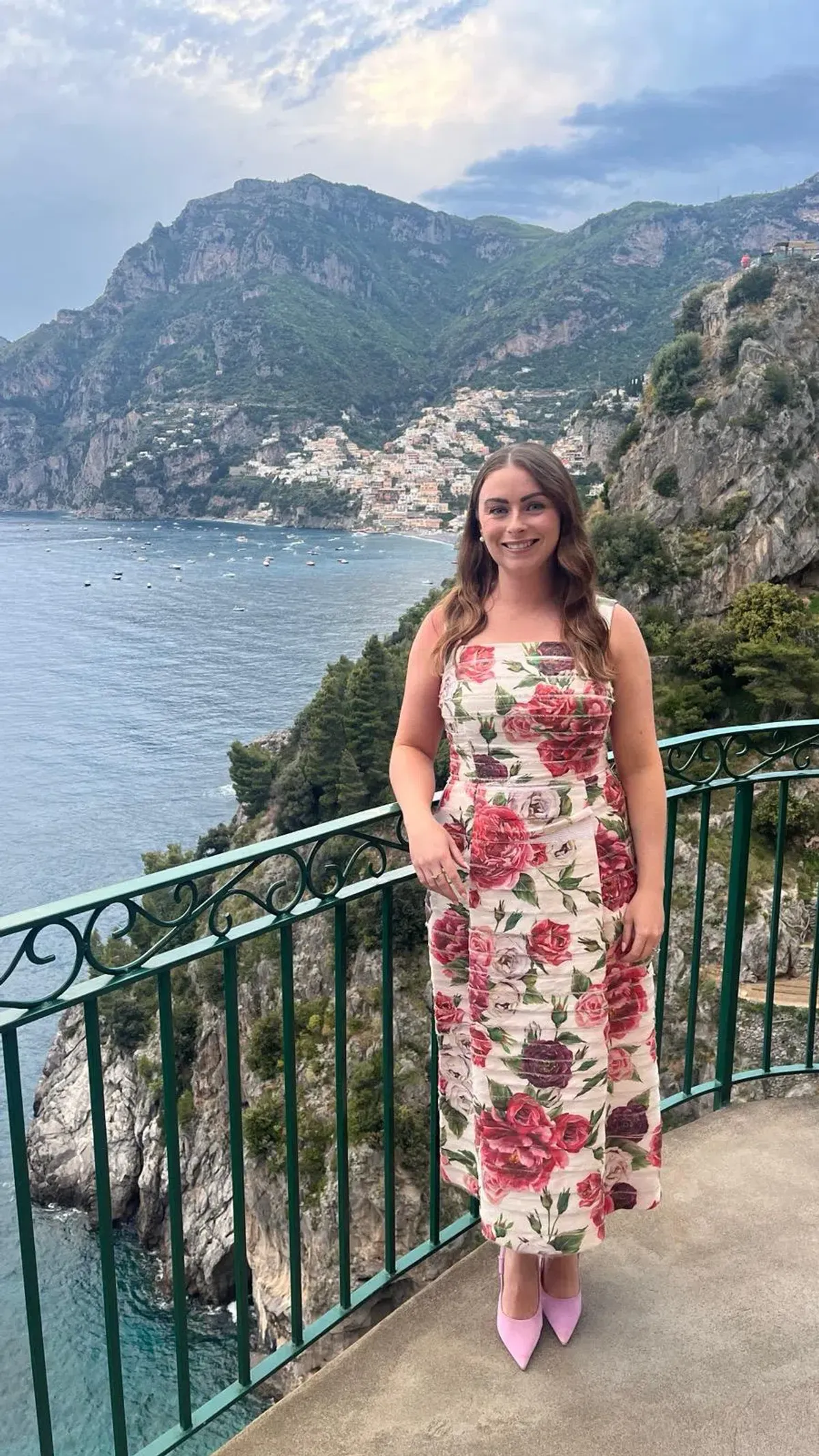 Dolce & Gabbana Pleated floral-print organza midi dress AU 12 - Image 1