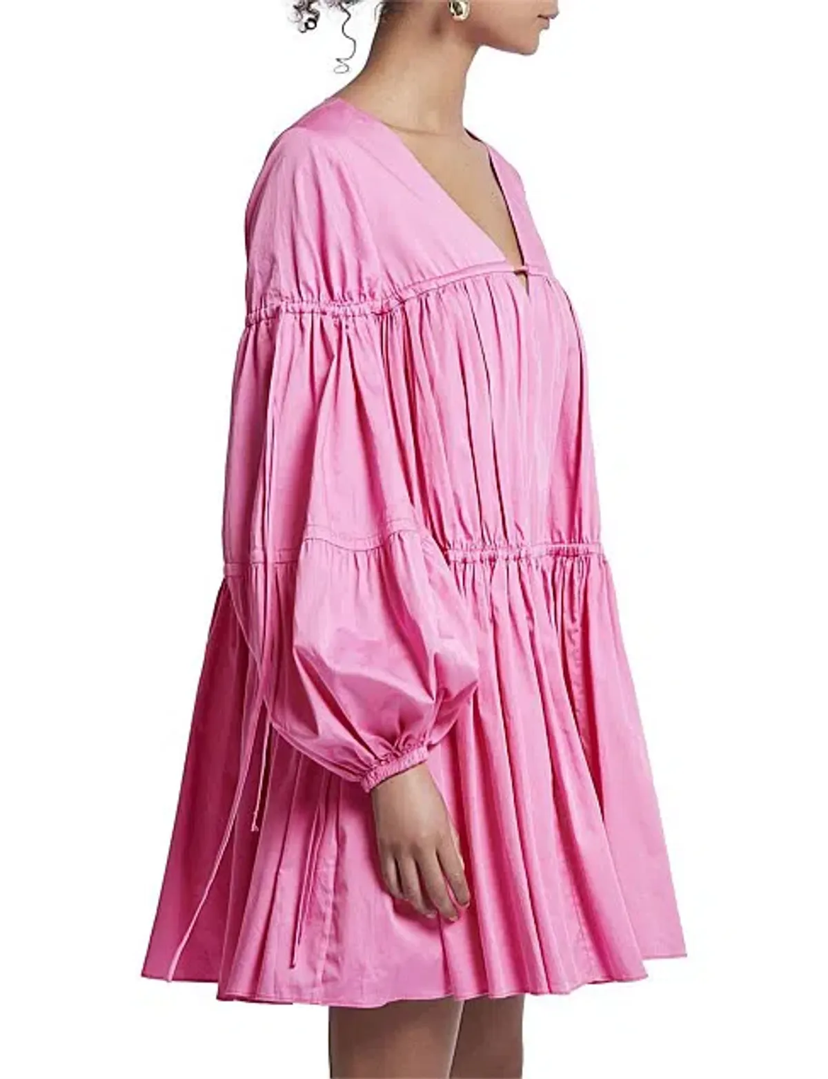 Aje Overture Gathered Smock Mini Dress Pink Size 10 (will fit up to 16) - Image 2