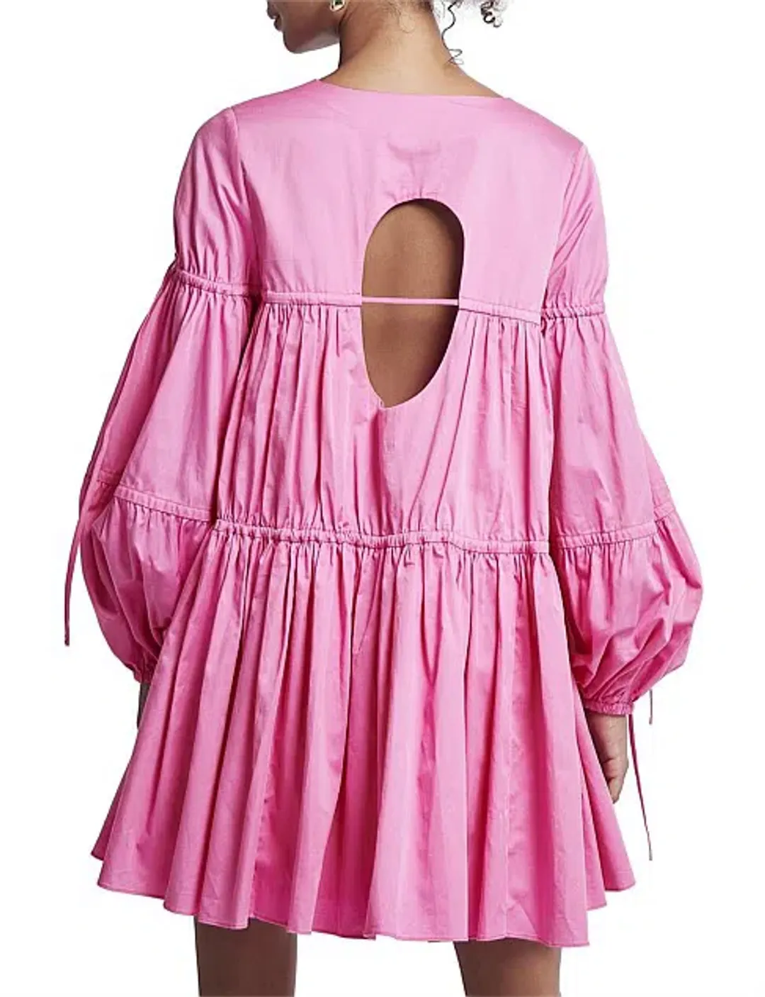 Aje Overture Gathered Smock Mini Dress Pink Size 10 (will fit up to 16) for rent on The Volte - main image