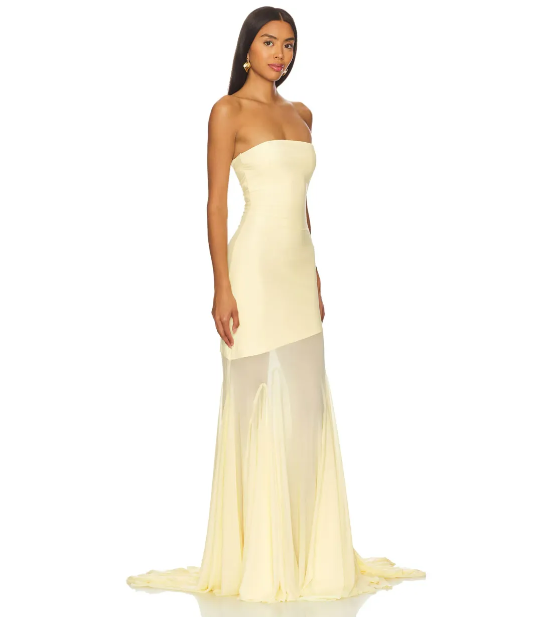 Deme by Gabriella Dahlia Gown in Butter Yellow Size AU 8  for rent on The Volte - main image