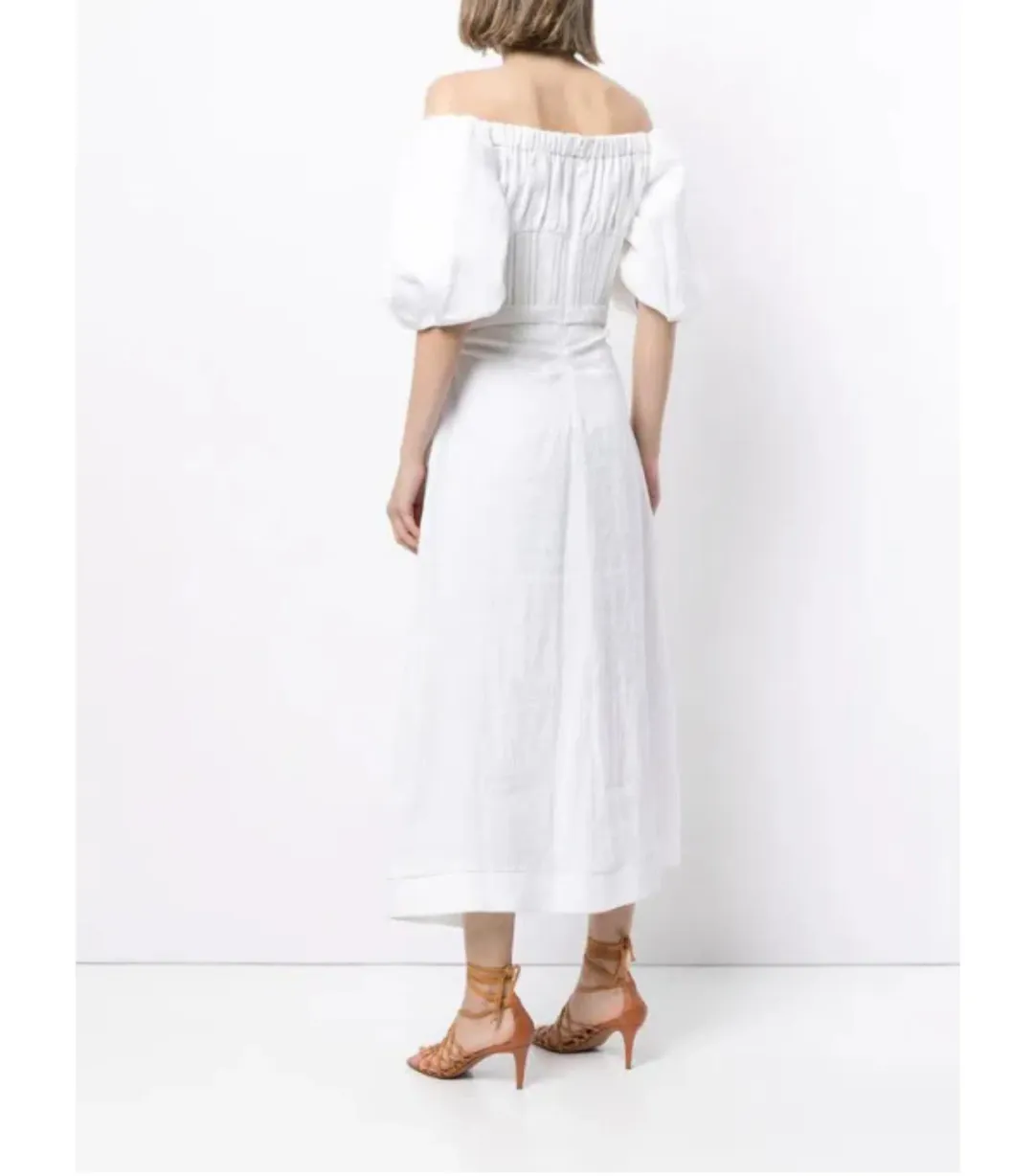 Rachel Gilbert The Capri Linen Dress in White Size AU 6 for rent on The Volte - main image