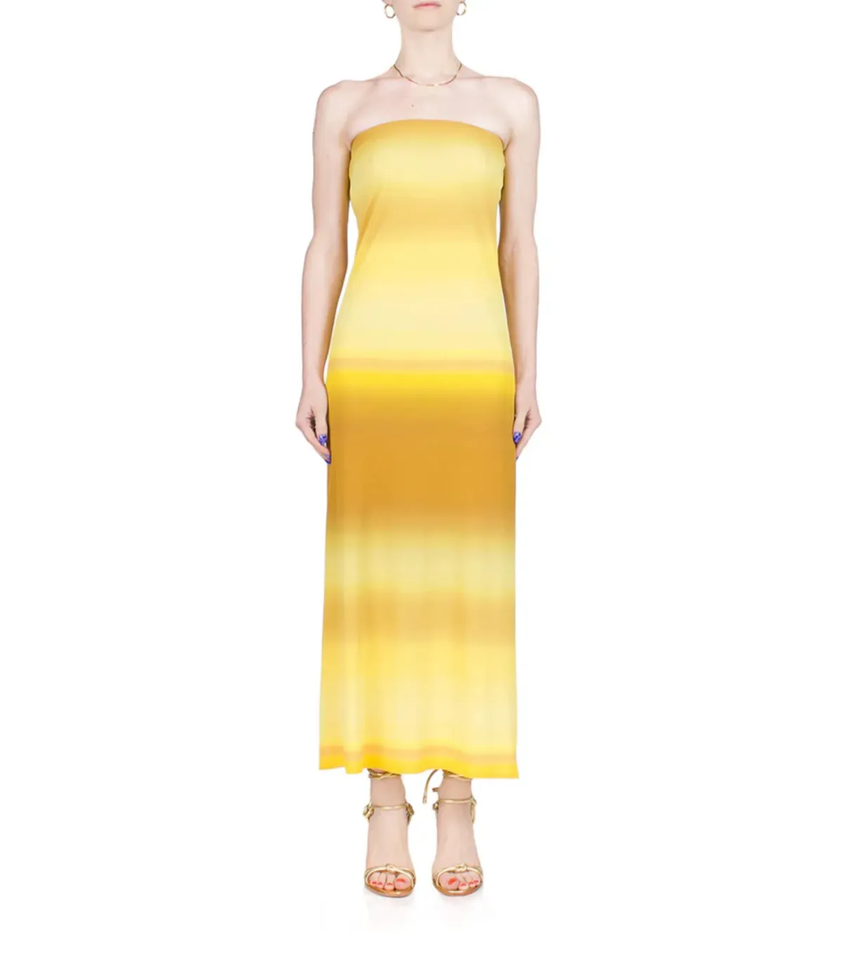 Bec & Bridge Amara Strapless Maxi Dress in Golden Ombre Size AU 12 - Image 1