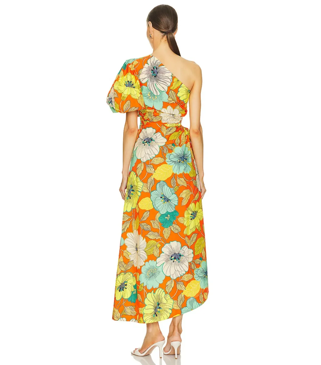 Alemais Piato Midi Dress in Marigold Size AU 8 for rent on The Volte - main image