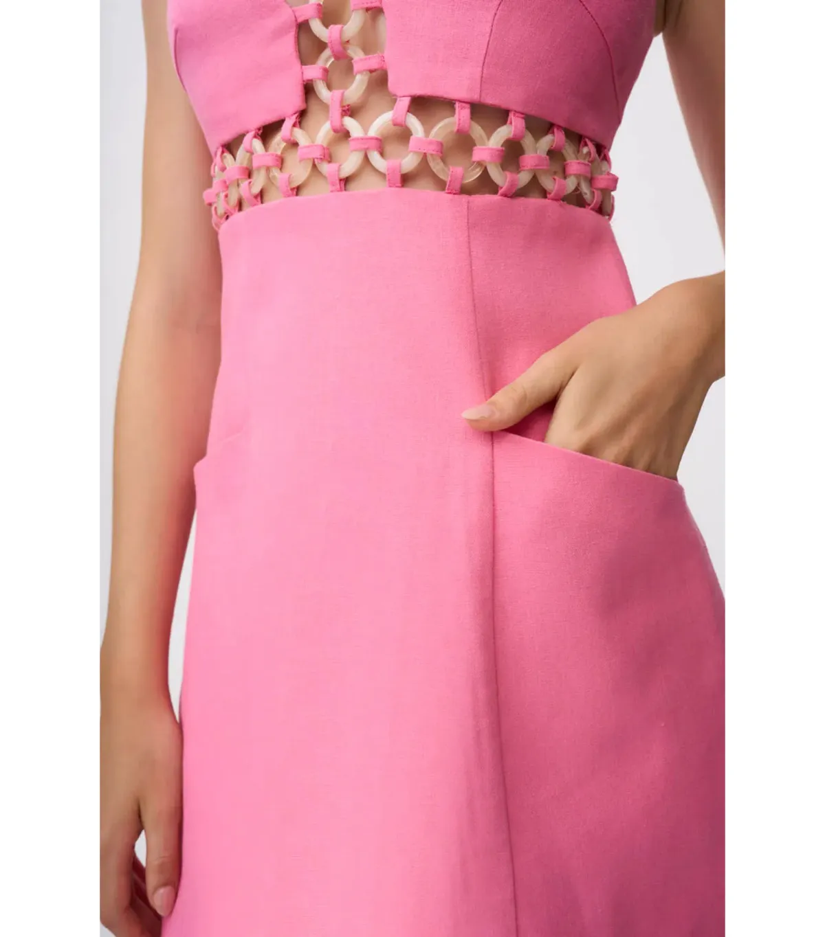 By Johnny Grazia Ring Trim Mini Dress in Pink Size AU 12 - Image 2