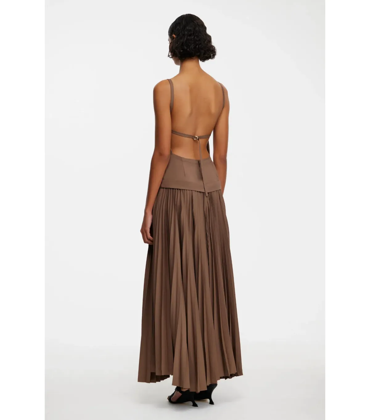 Acler Leasgill Midi Dress in Sepia Size AU 8 - Image 2