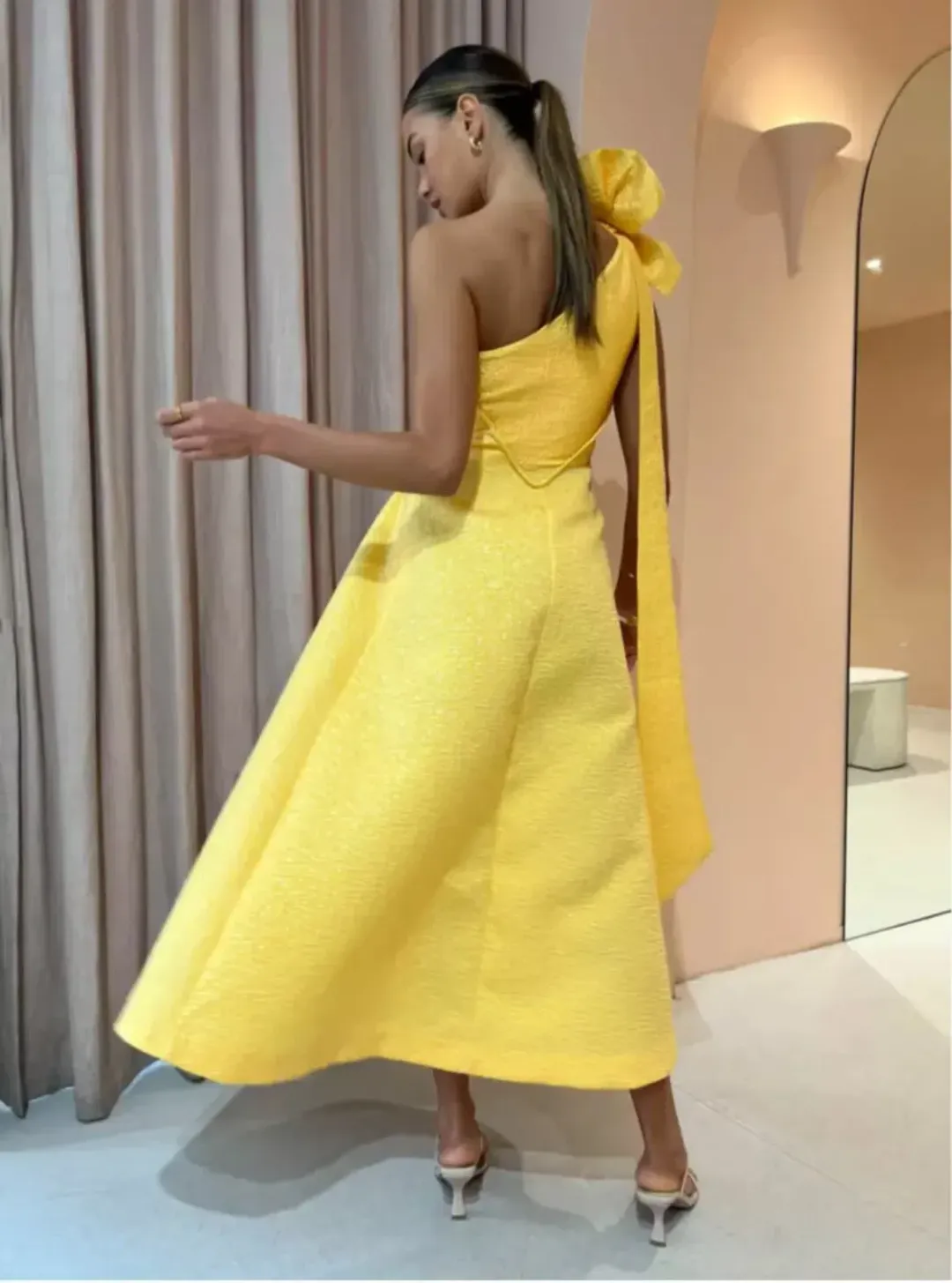 Rachel Gilbert Emiliano Dress In Lemon Drop Yellow Size AU 16 for rent on The Volte - main image