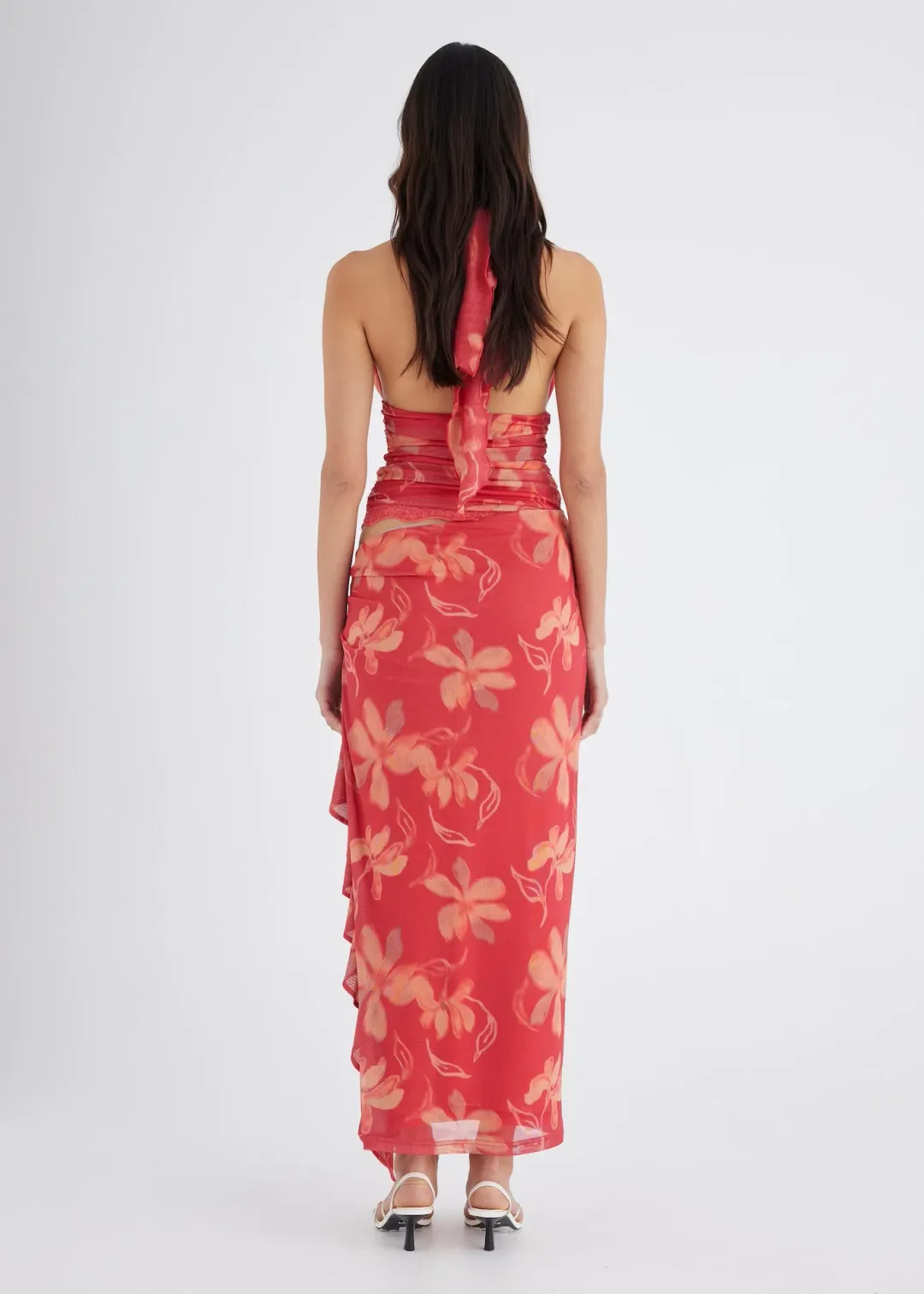 Benni Penelope Halter Maxi Dress in Hibiscus Floral Size 8 for rent on The Volte - main image