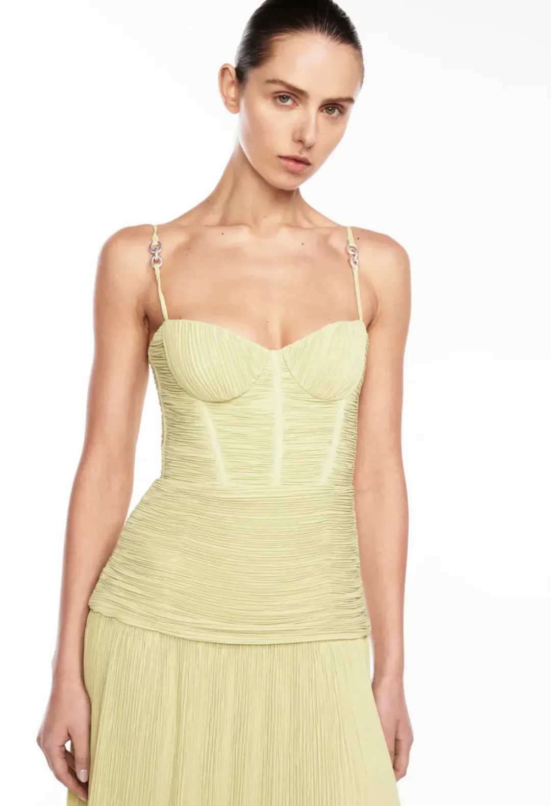 Manning Cartell Double Time Pleat Dress Pistachio Size 8 for rent on The Volte - main image