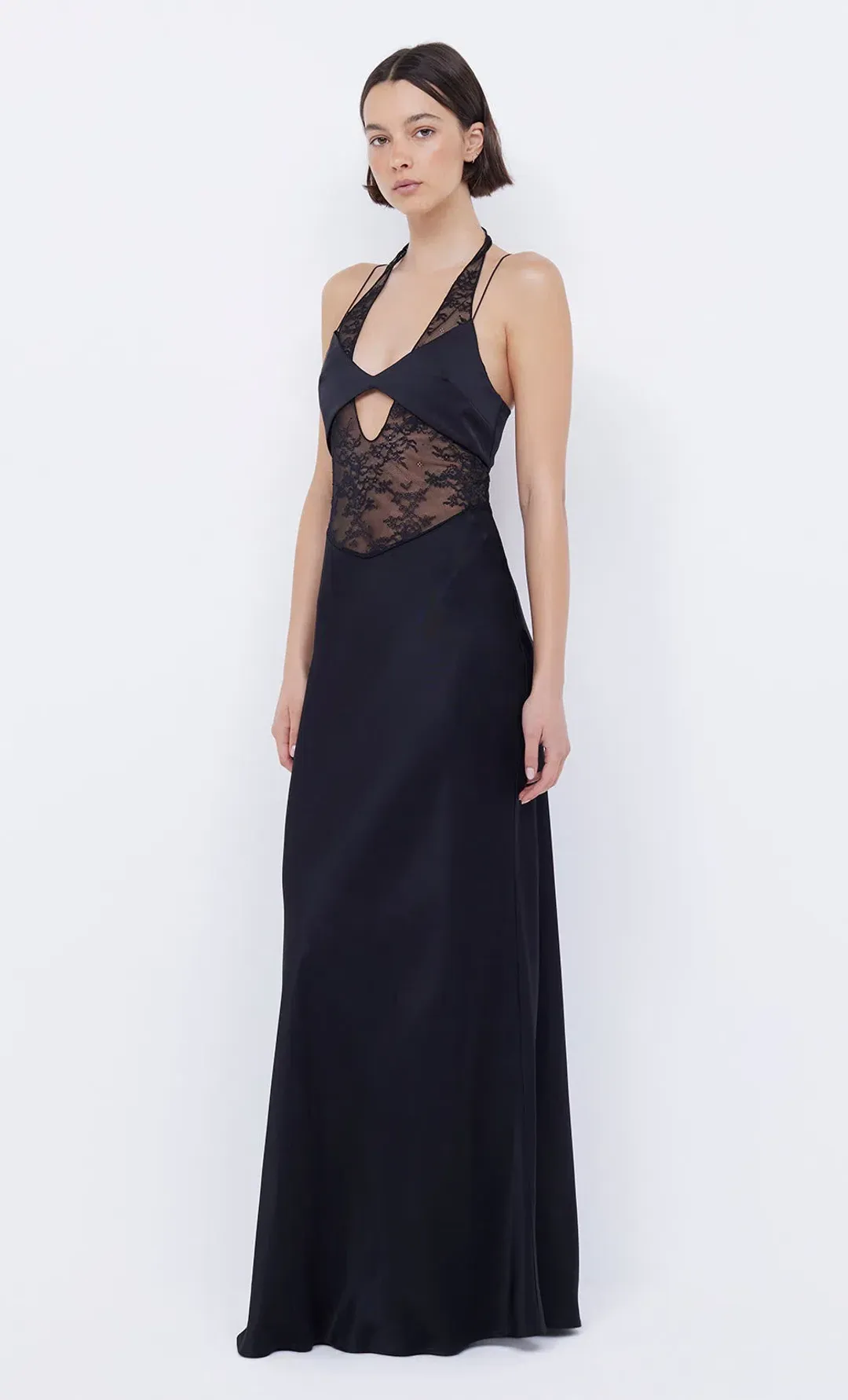 Bec & Bridge Liv Halter Maxi Dress Black Size 8 for rent on The Volte - main image