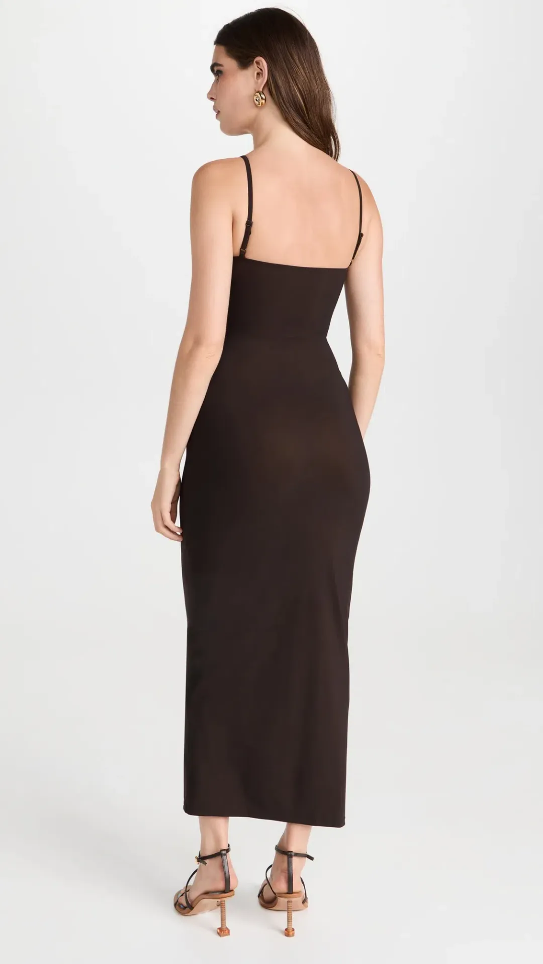 Christopher Esber Pierced Orbit Cutout Midi Dress in Chocolate Brown Size 6 for rent on The Volte - main image