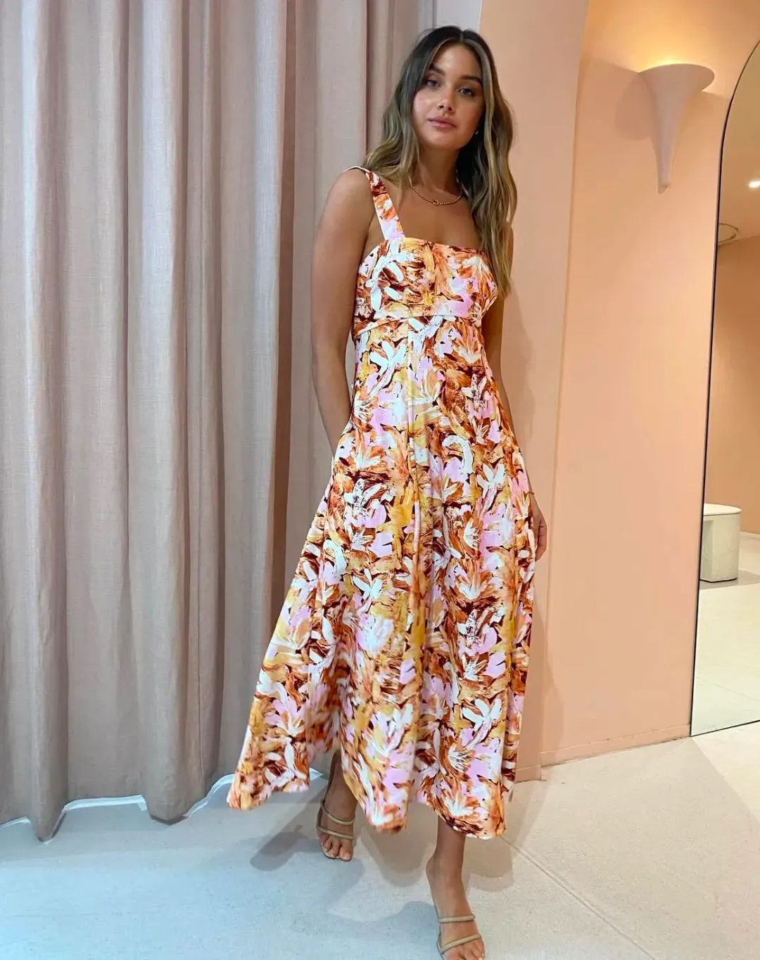 Acler Withington Midi Dress in Lilac Blush Size 6 for rent on The Volte - main image