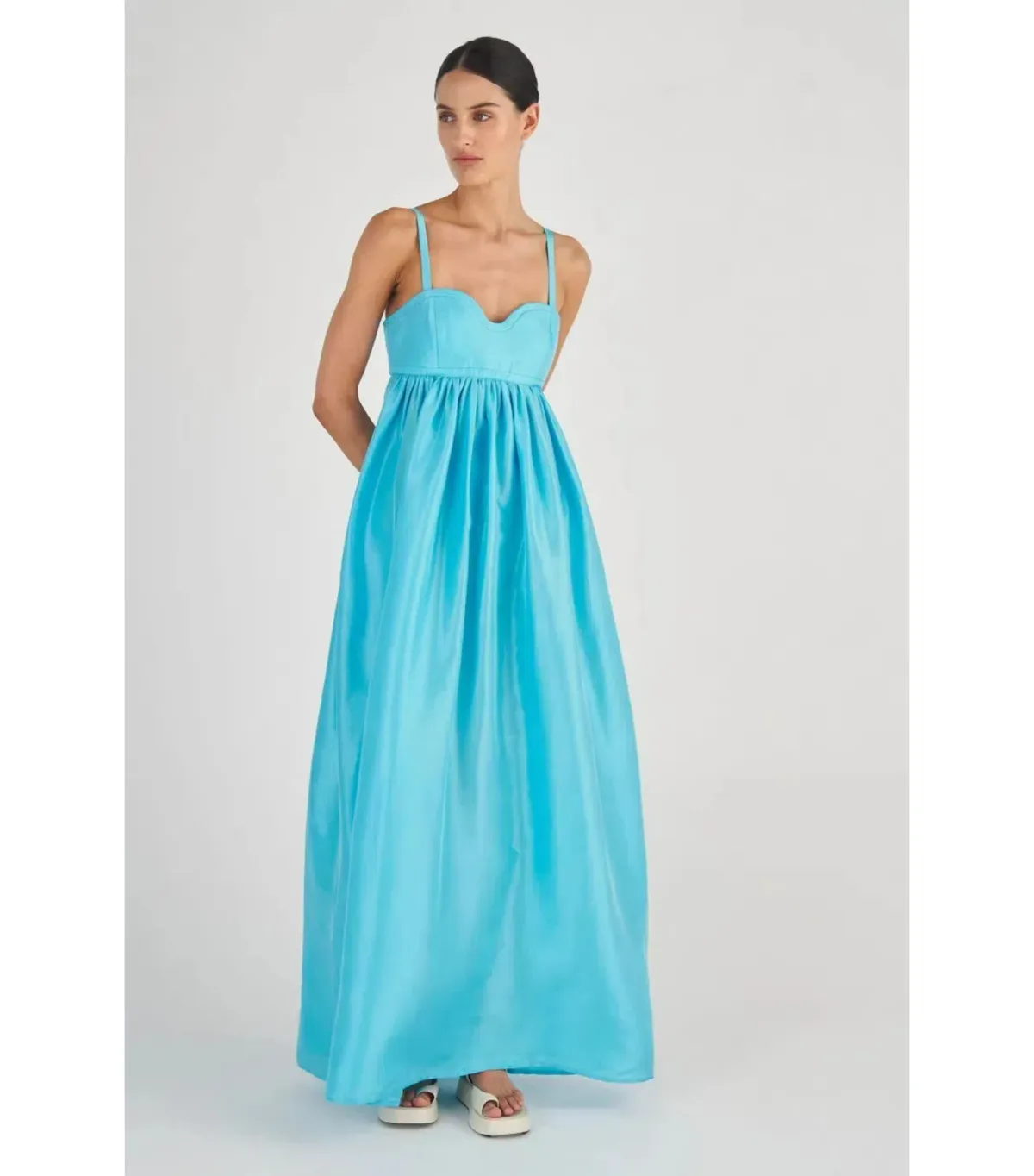 Oroton Bodice Detail Gown Lake Blue Size AU 8 - Image 2