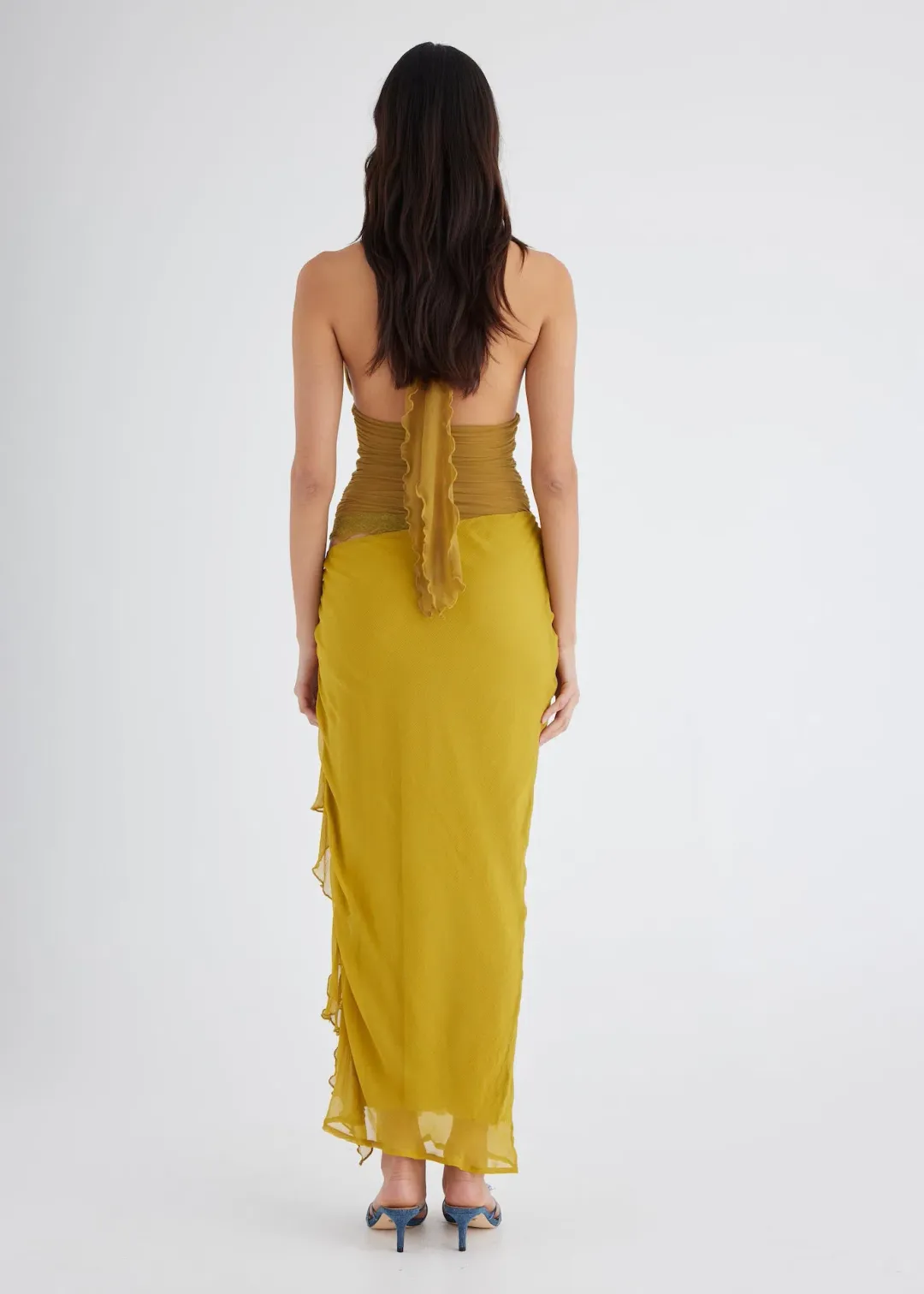 Benni Penelope Maxi Dress in Wasabi Size AU 10 for rent on The Volte - main image