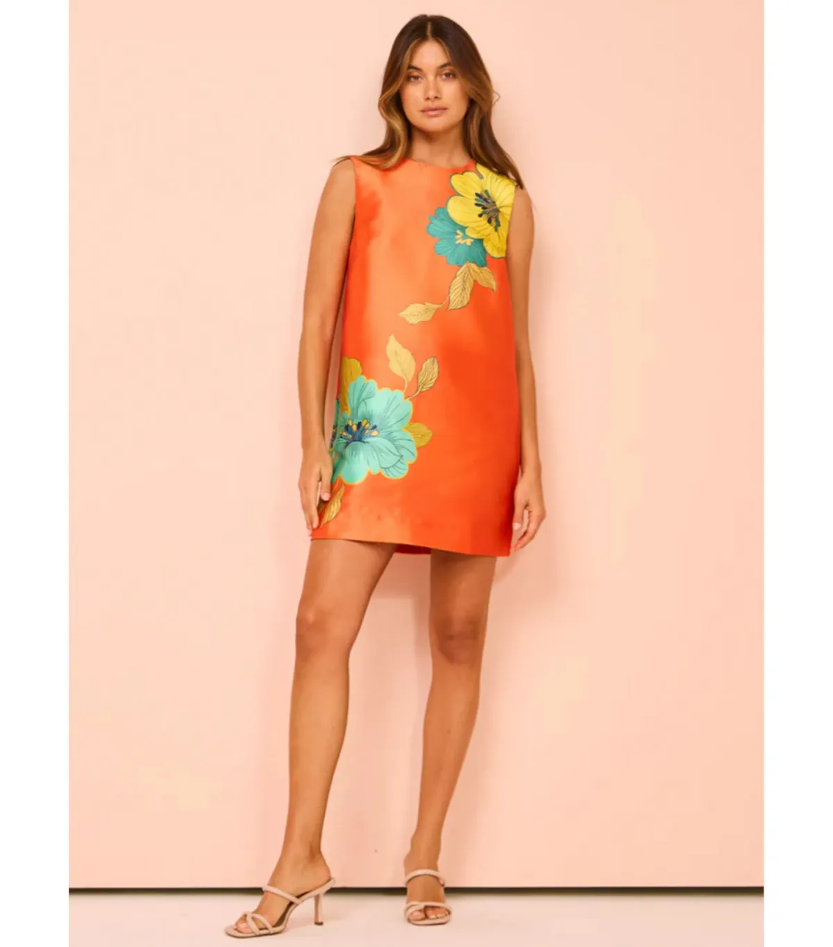 Alemais Piato Mini Dress Orange/Floral Size AU 8  - Image 1