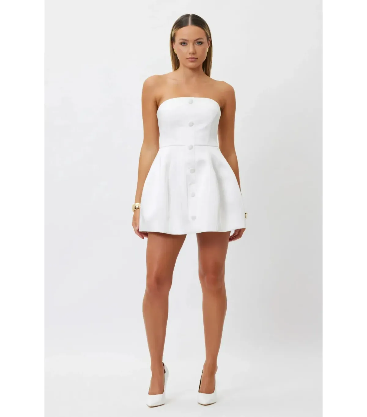 Bianca & Bridgett Elysse Mini Dress in White Size M / AU 10 - Image 1