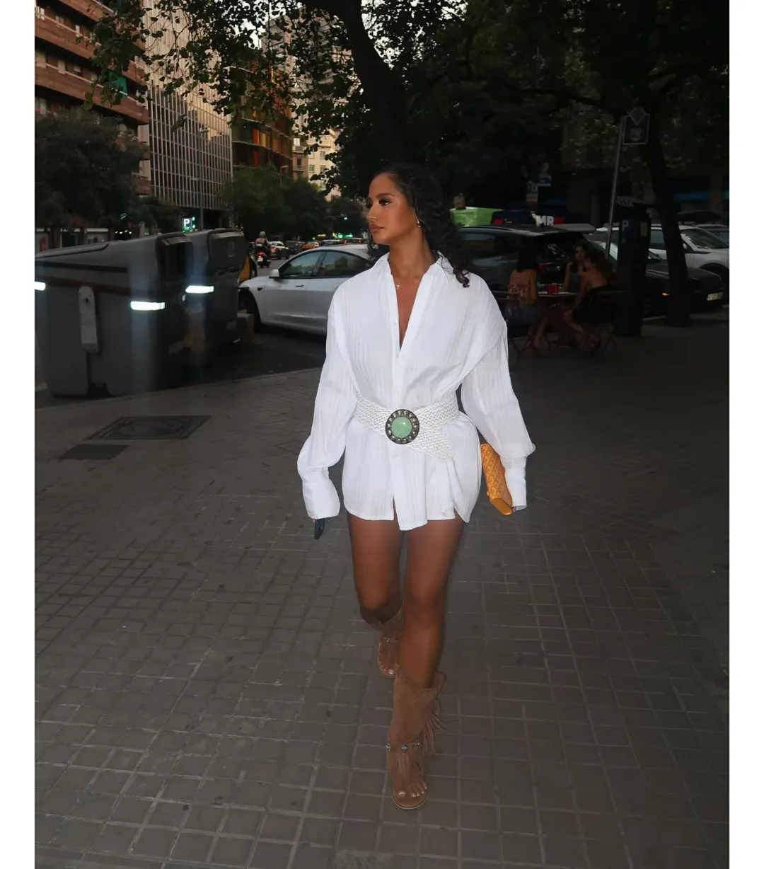 BAMBA SWIM Titan Shirt Dress in White Size S / AU 8  for rent on The Volte - main image