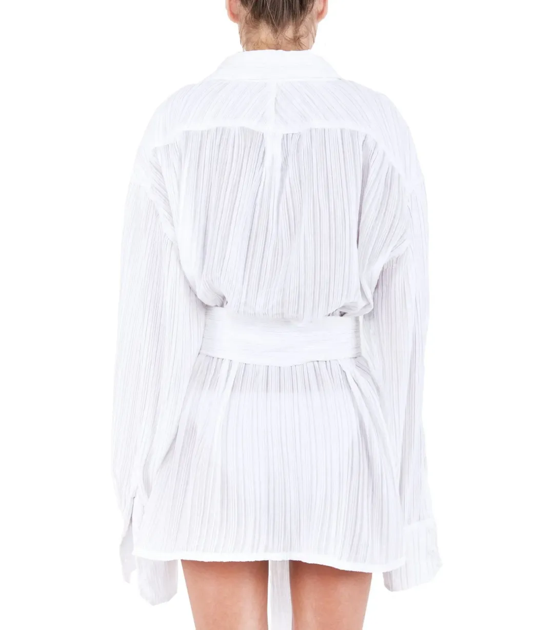 BAMBA SWIM Titan Shirt Dress in White Size S / AU 8  for rent on The Volte - main image