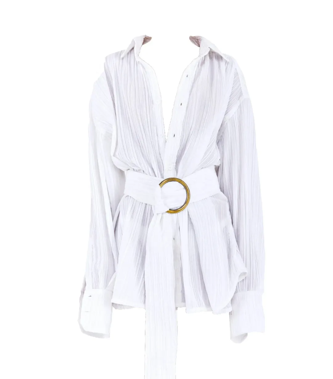 BAMBA SWIM Titan Shirt Dress in White Size S / AU 8  for rent on The Volte - main image