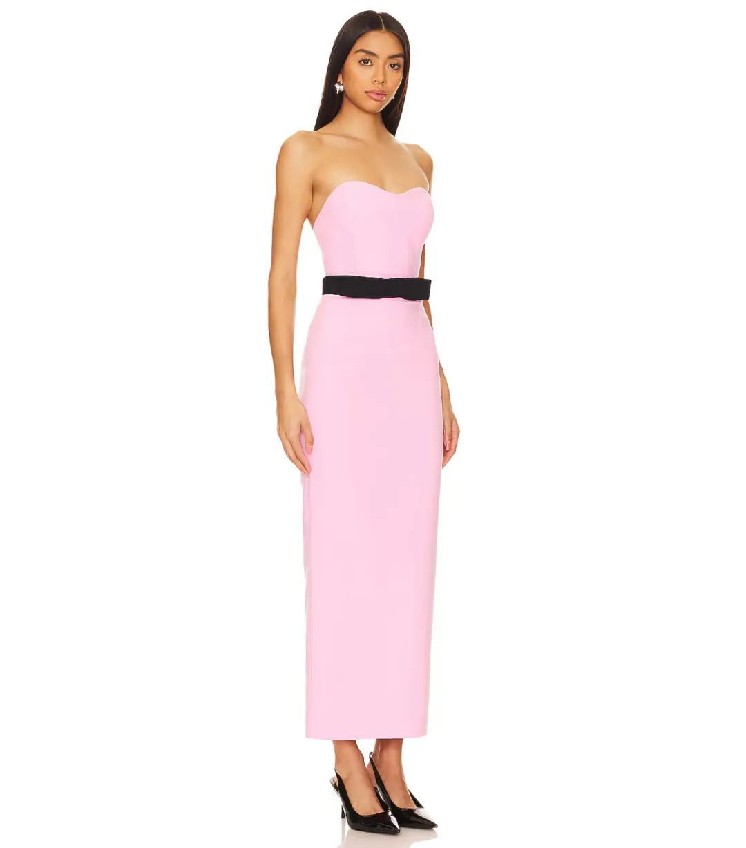 THE NEW ARRIVALS by İlkyaz Özel Noele Column Dress Baby Pink Size 10/M for rent on The Volte - main image