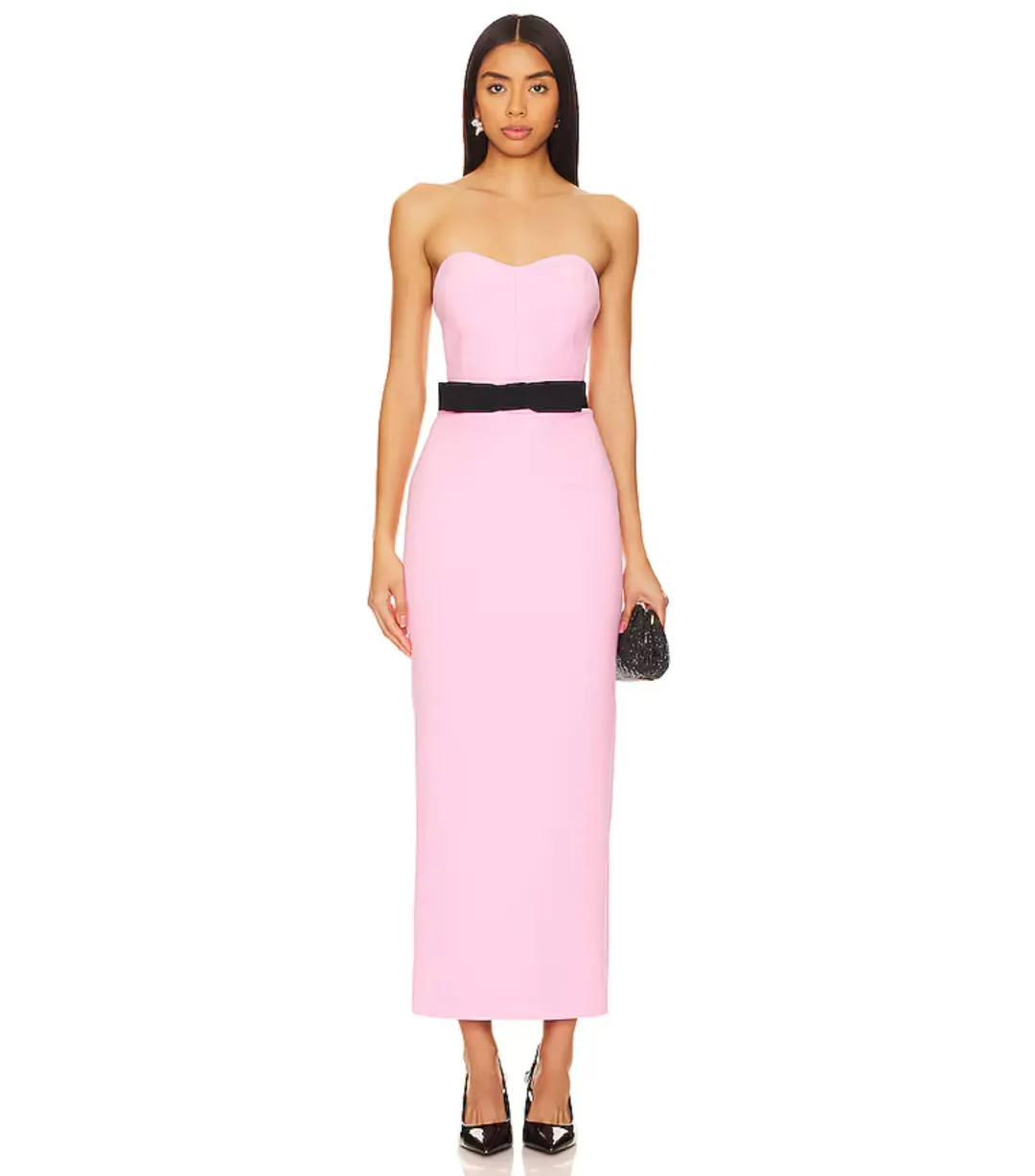 THE NEW ARRIVALS by İlkyaz Özel Noele Column Dress Baby Pink Size 10/M for rent on The Volte - main image