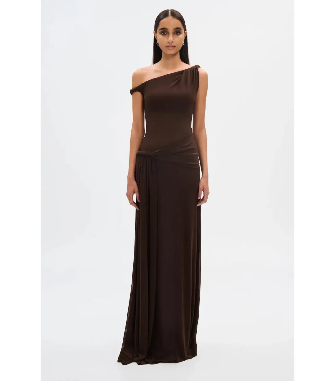 Misha The Sisal Mesh Dress in Espresso Size S / AU 8-10 for rent on The Volte - main image