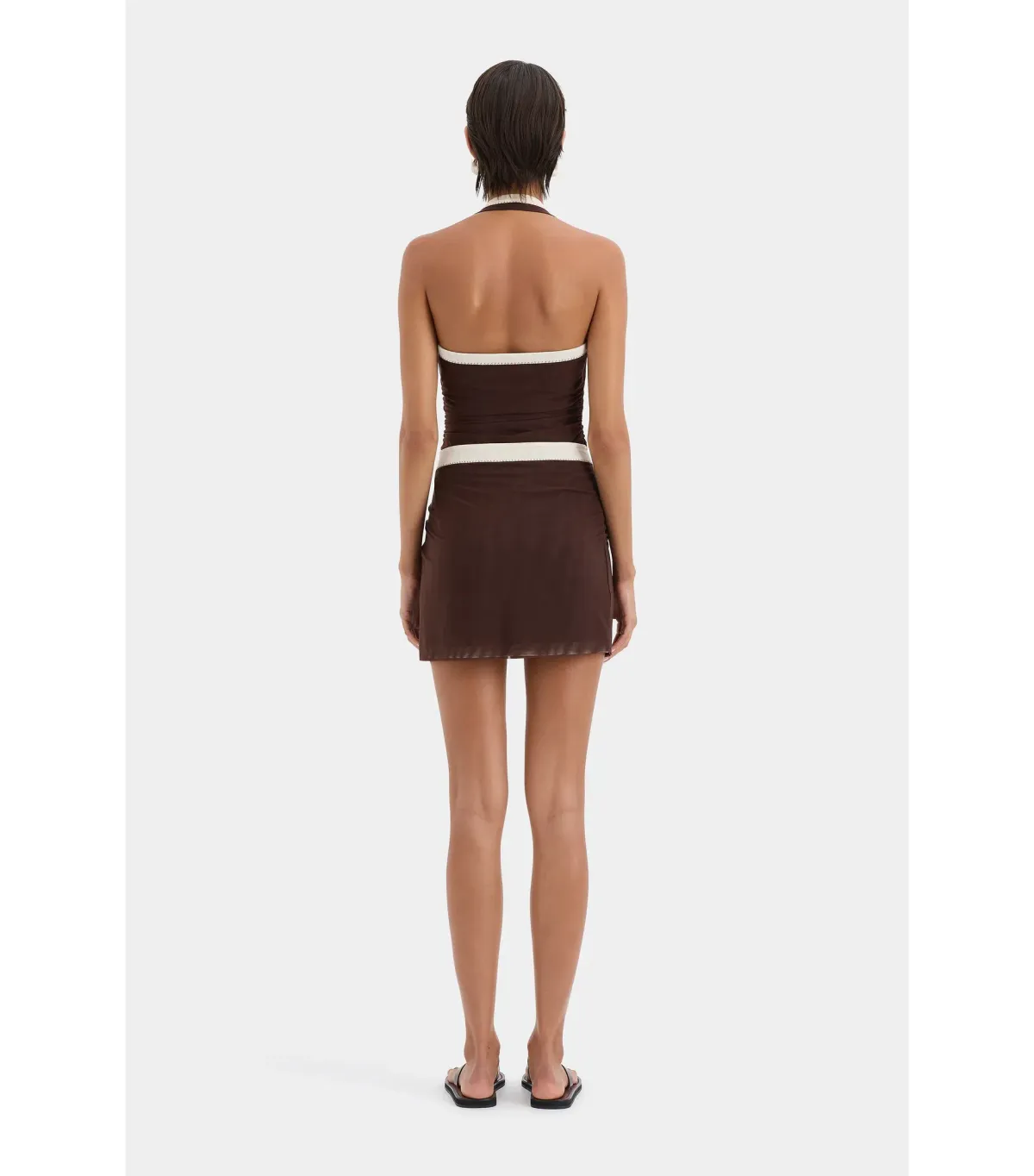 Sir the Label Jacques Mini Dress Chocolate Brown Size AU 12 - Image 3