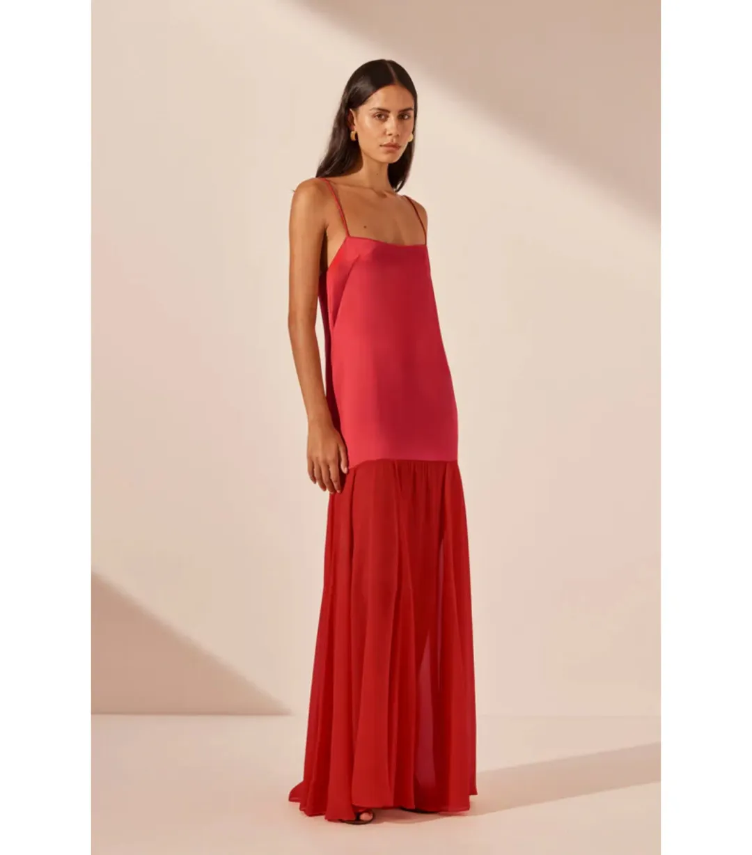 Shona Joy Moraya Dropped Waist Dress Chilli Size AU 12 for rent on The Volte - main image