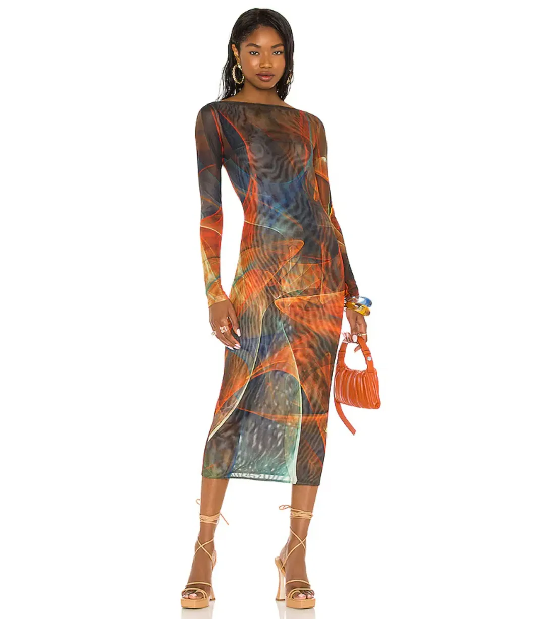 Farai London Mona Midi Dress in Multi Size XS / AU 6 for rent on The Volte - main image