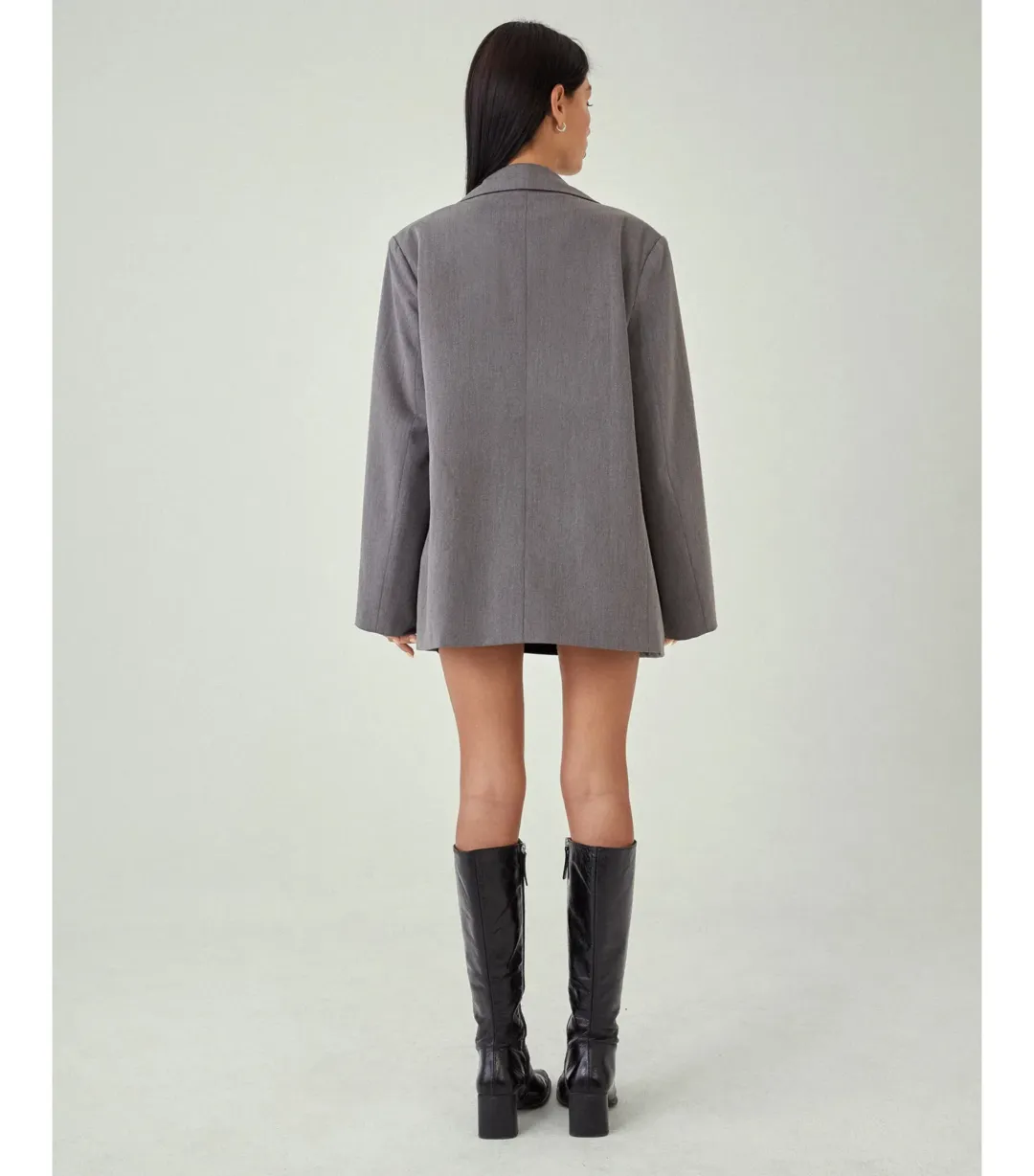 Motel Rocks Maiwa Blazer Size XS / AU 8 and Ima Mini Skirt Size M / AU 12 Set in Charcoal for rent on The Volte - main image