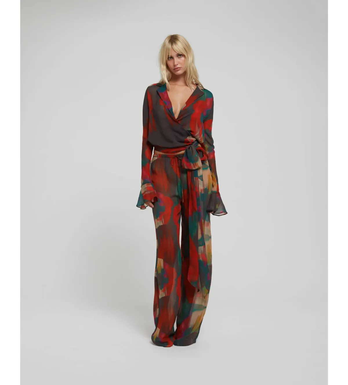 Rat & Boa Roma Gemini Blouse Size S & Roma Trousers Set Multi Size M/Au 8  - Image 1