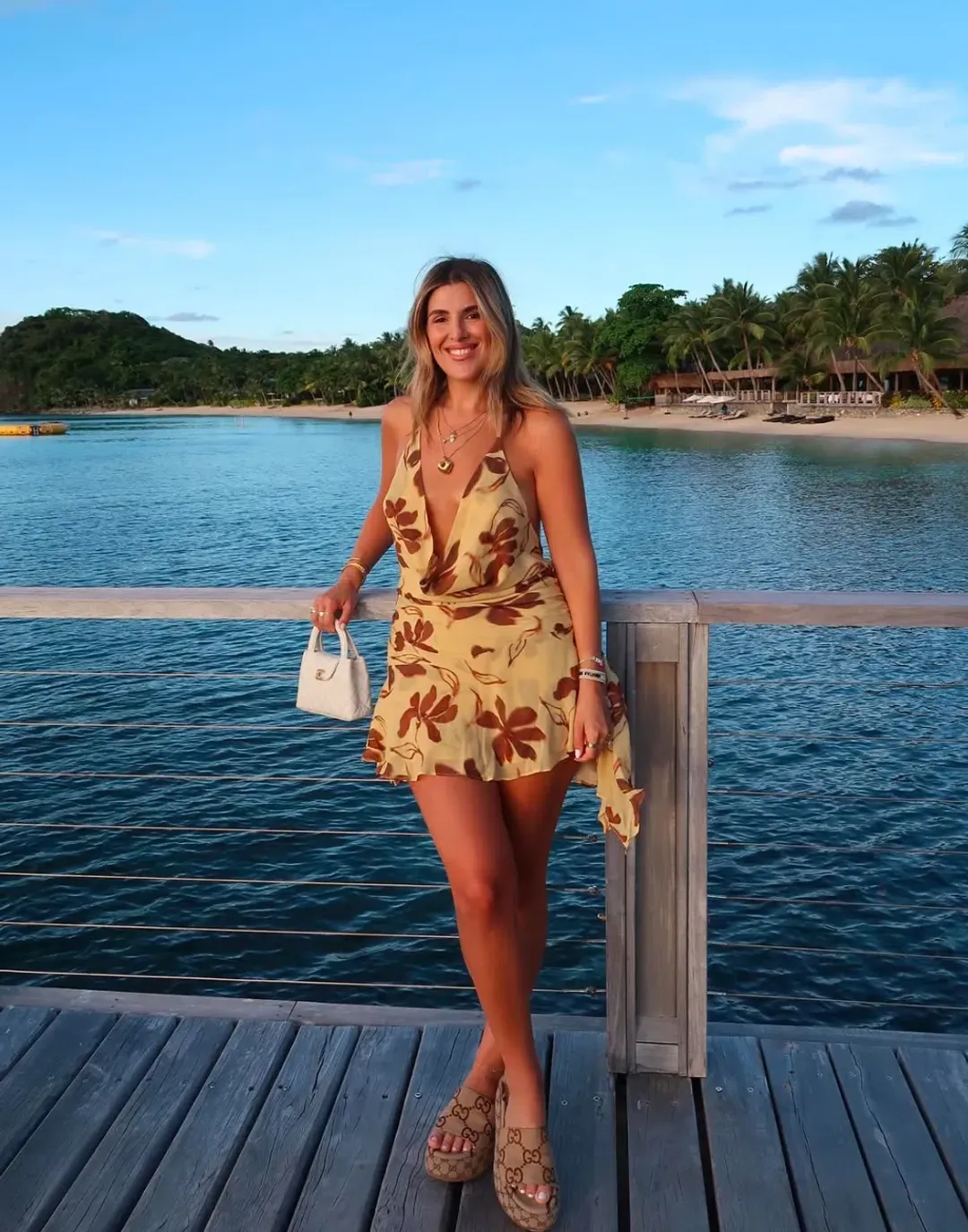 Benni Harlow Halter Mini Dress Floral Size 12  for rent on The Volte - main image