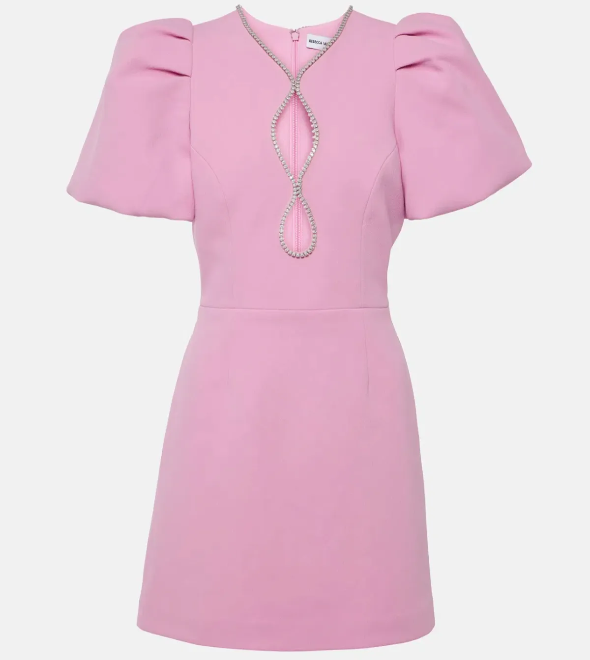Rebecca Vallance Karina Puff Sleeve Mini Dress Pink Size AU 10 - Image 5