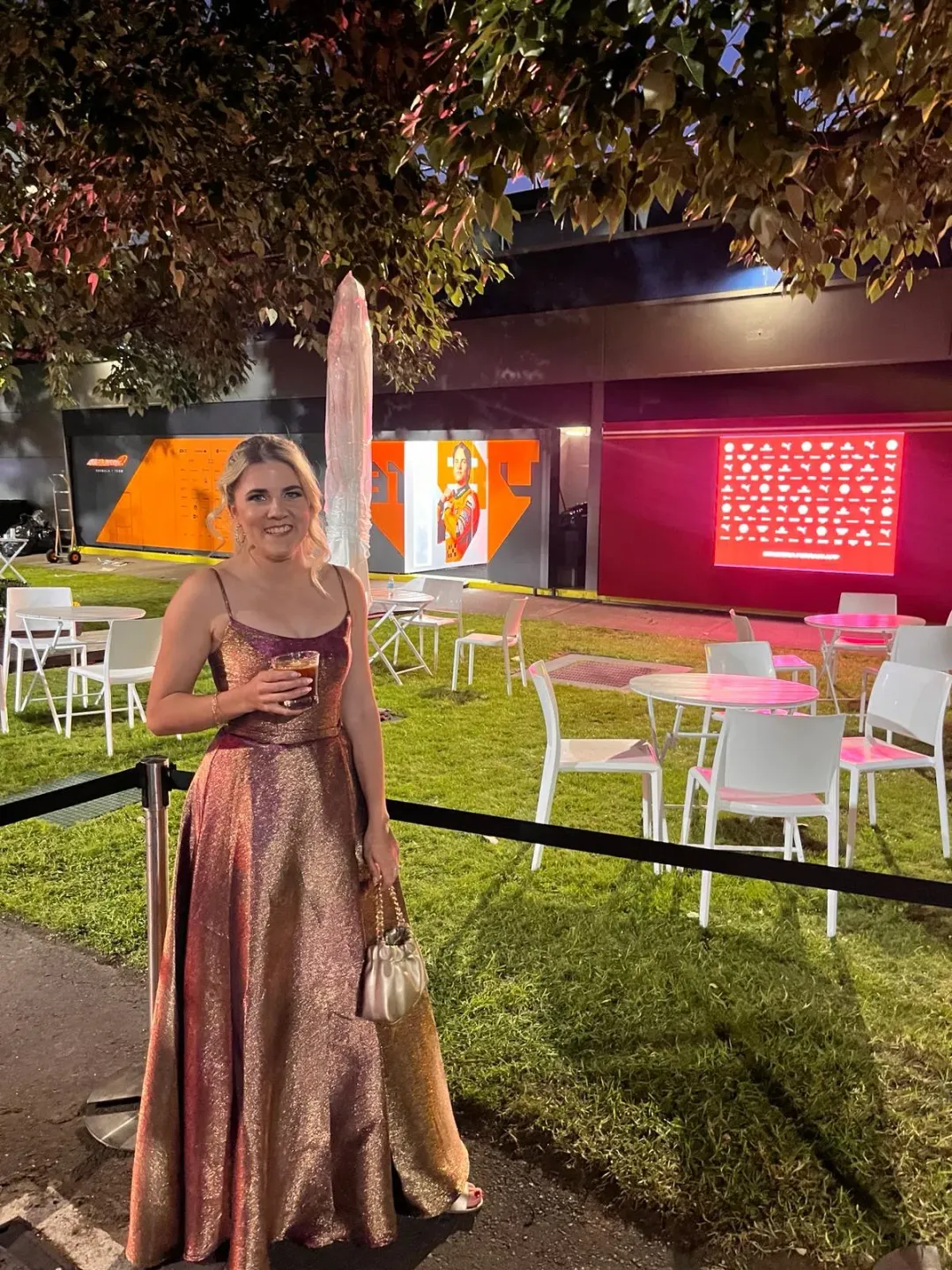 Tania Olsen Apollo A-Line Formal Dress in Gold/Pink Size AU 6 for rent on The Volte - main image