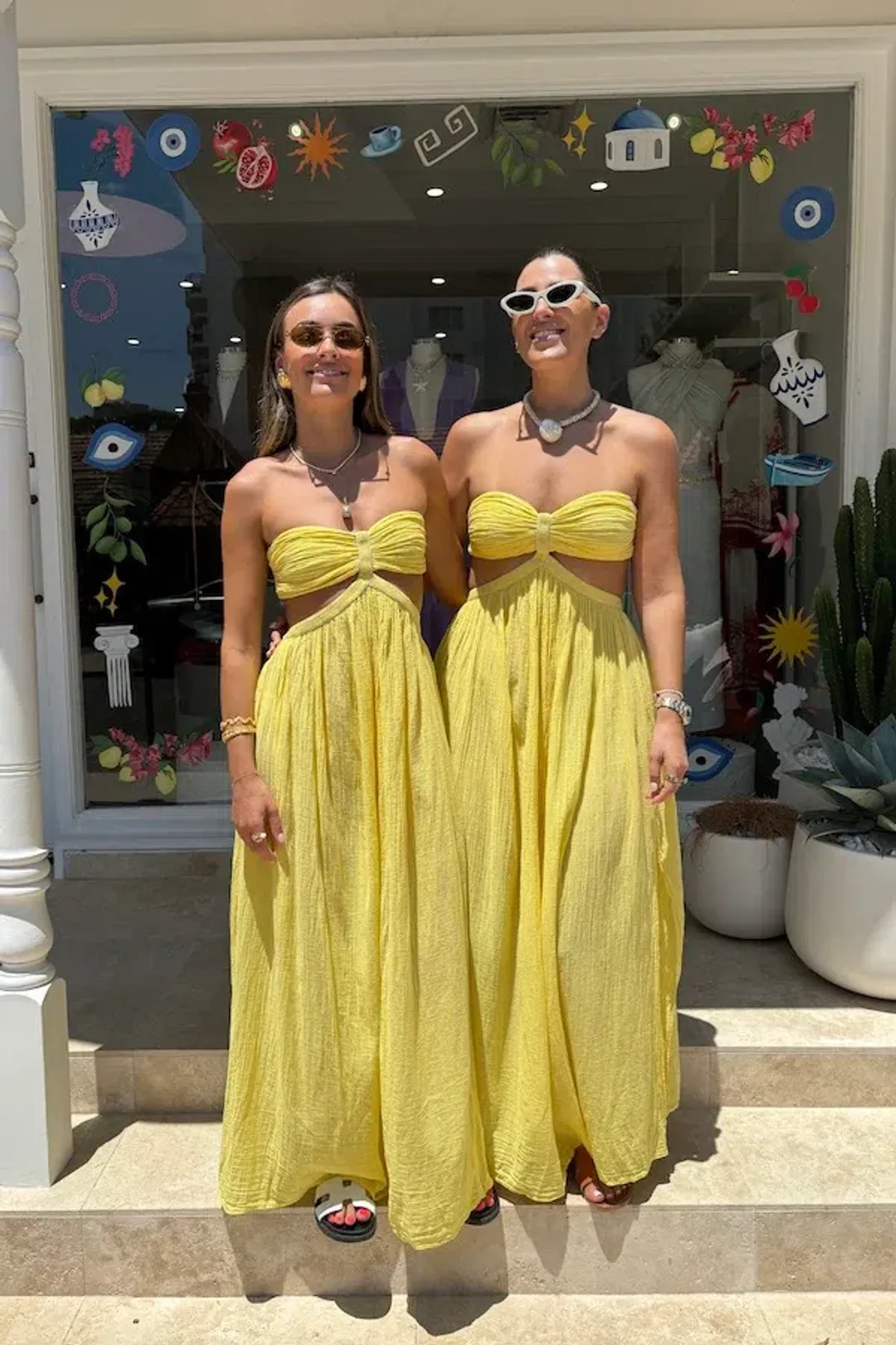 D'Artemide Chloe Strapless Cotton Dress Yellow One Size  for rent on The Volte - main image