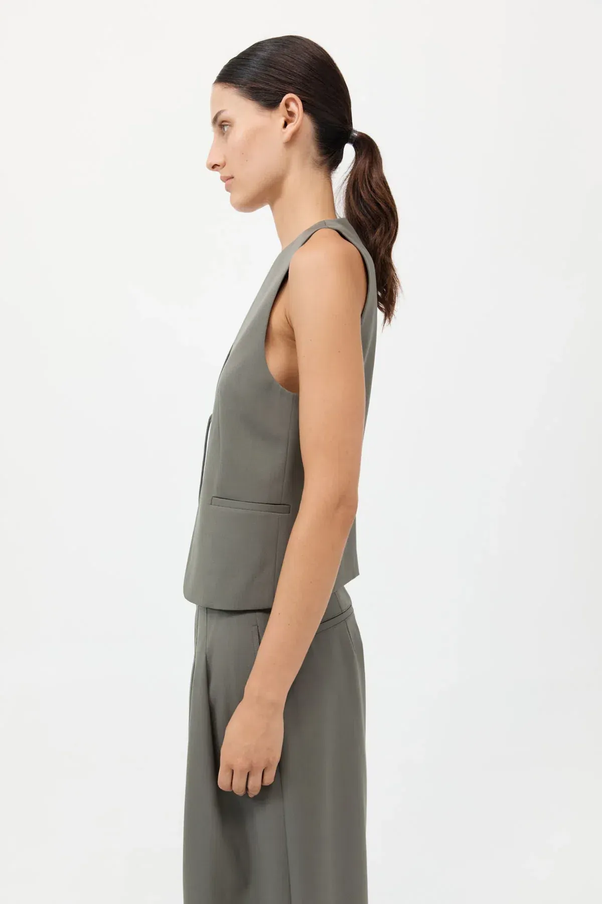 St.Agni Rouleau Vest in Smokey Olive Size S / AU 8  - Image 2