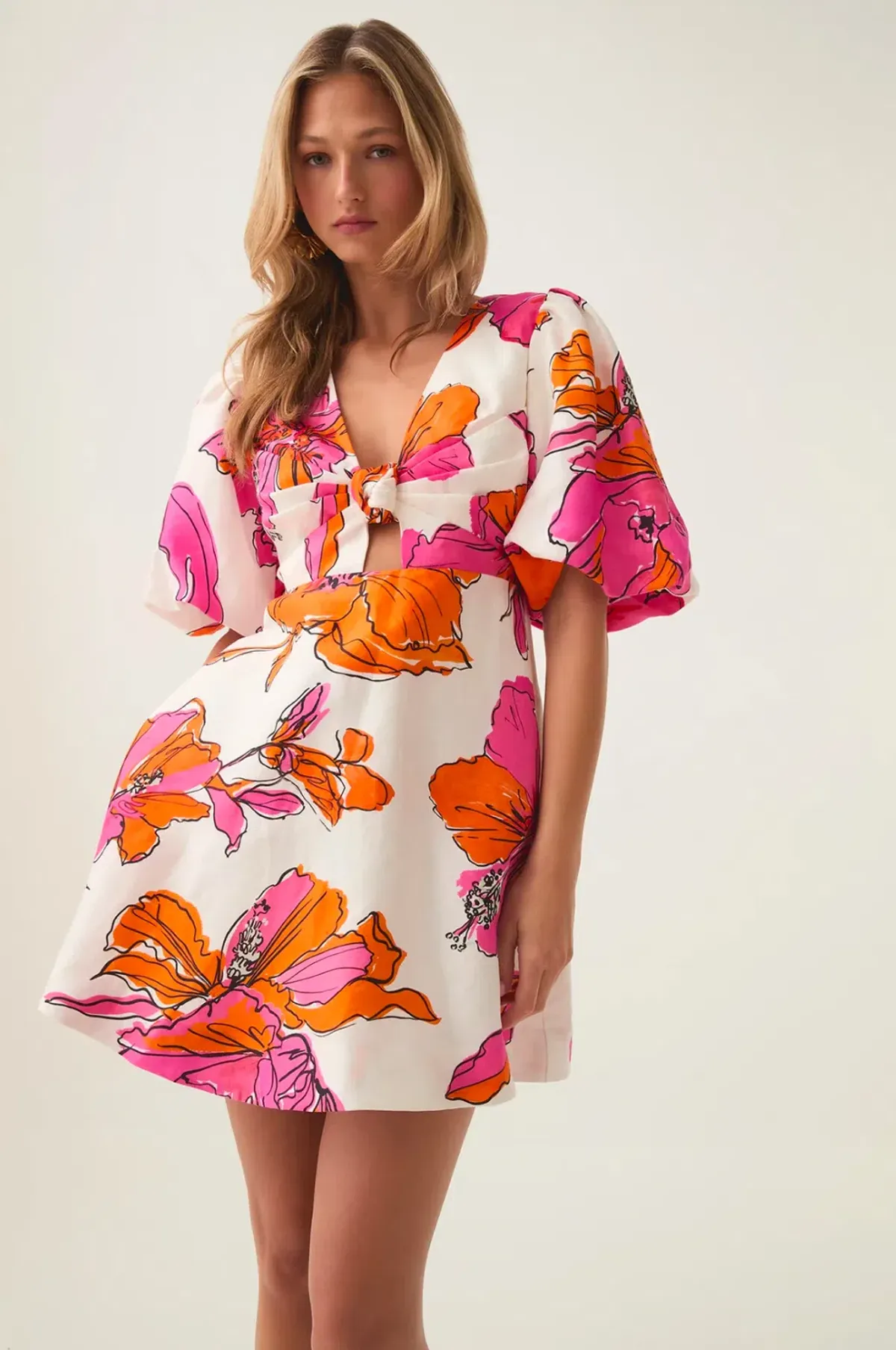 Aje overflow knotted mini dress size 12 - Image 1