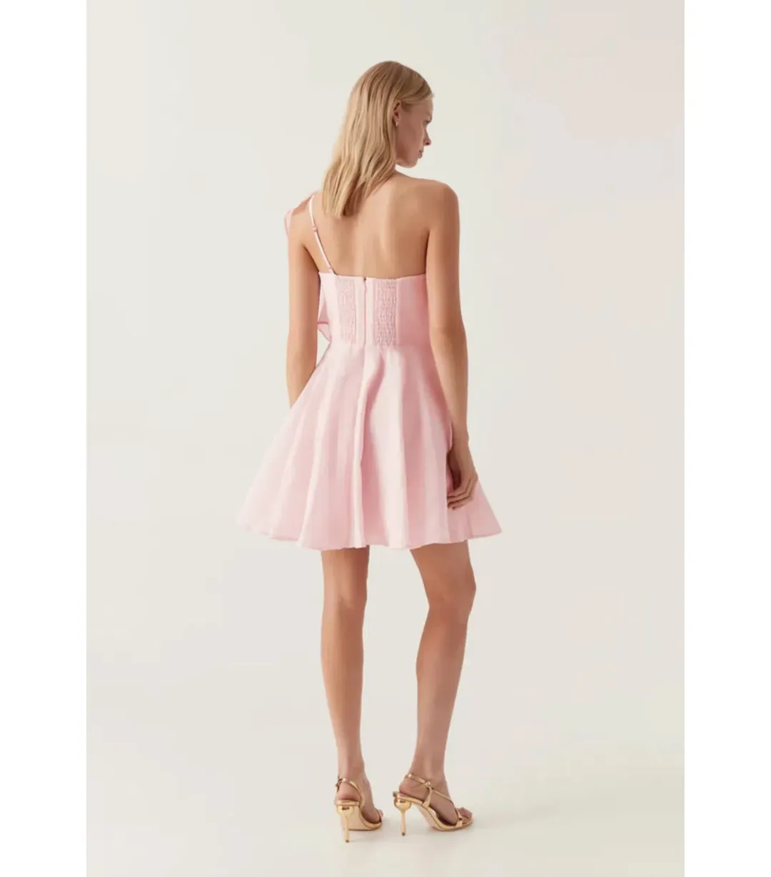 Aje Genesis Mini Dress Soft Pink Size AU 8 for rent on The Volte - main image