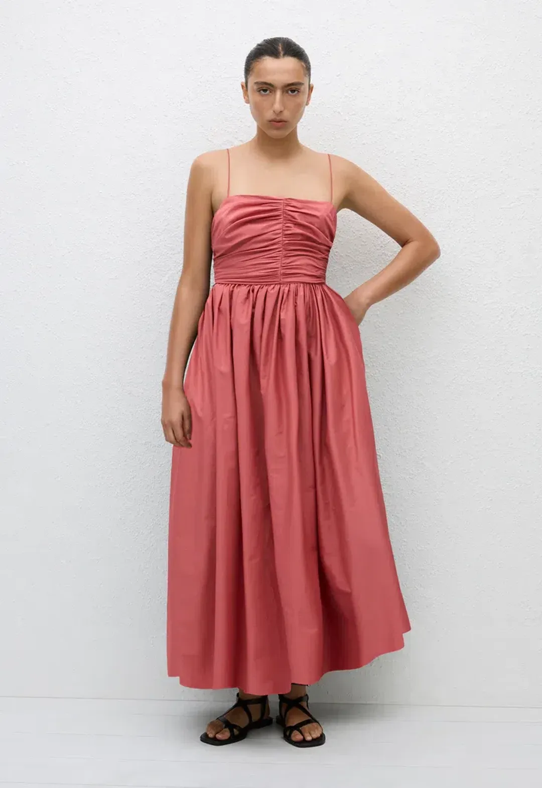 Matteau Gathered Bodice Dress in Rose Size 2 / AU 8 for rent on The Volte - main image