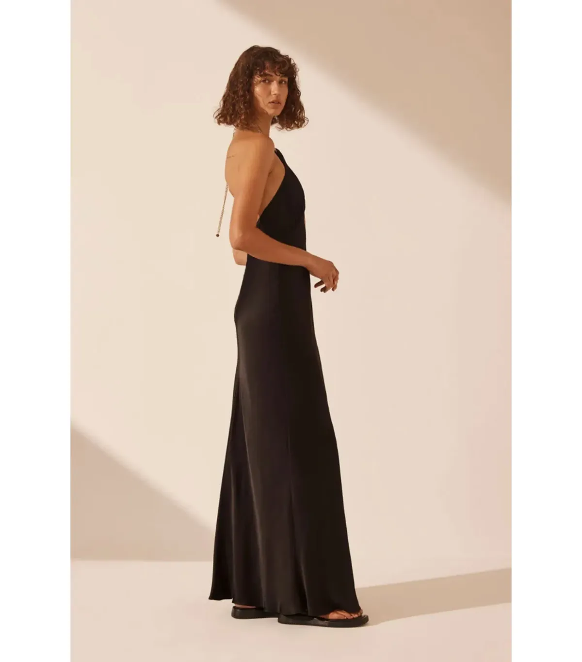 Shona Joy Lydie Chain Halter Neck Dress Black Size AU 8  - Image 4